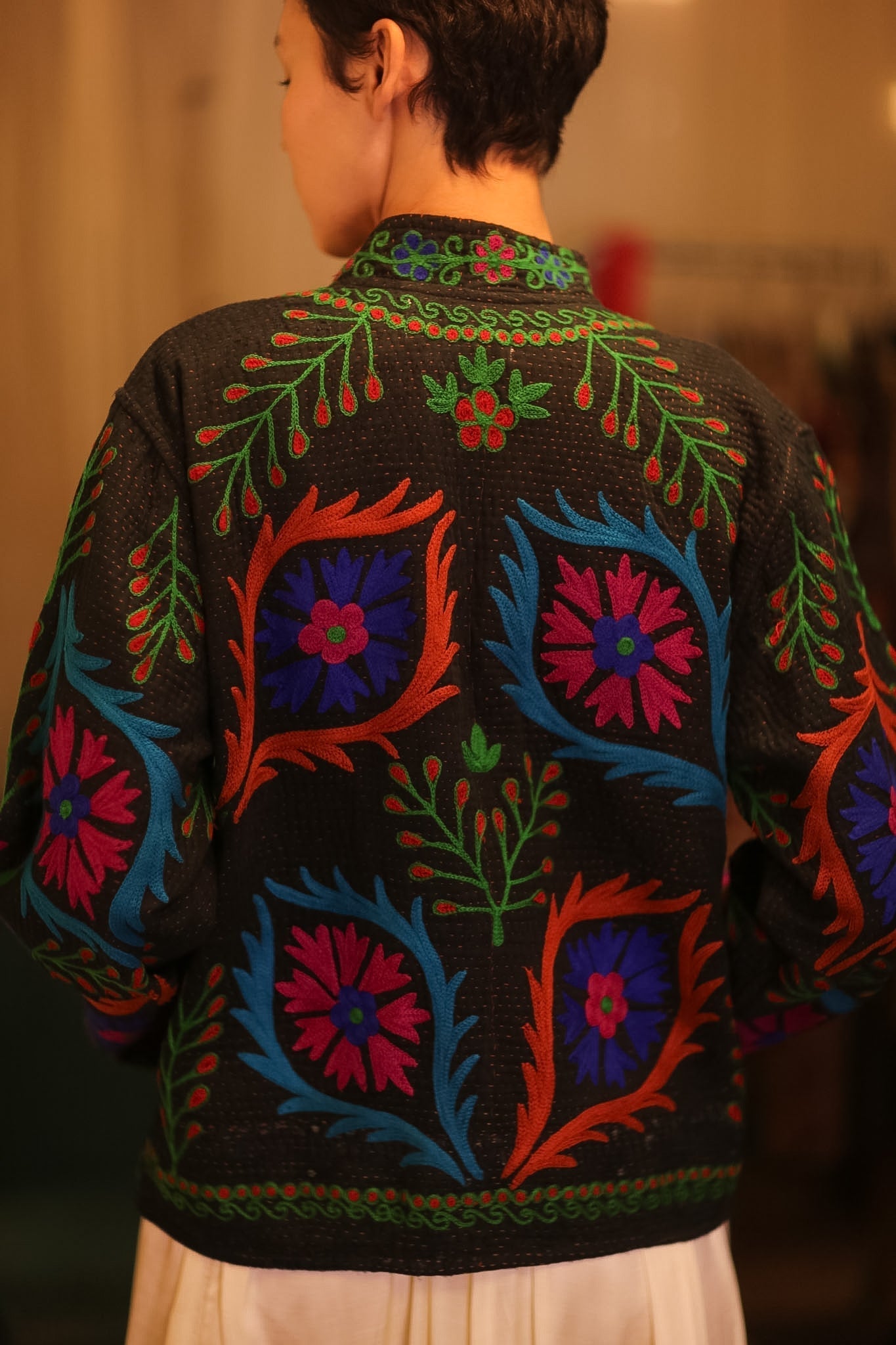 EMBROIDERED KANTHA JACKET INGRID EYES