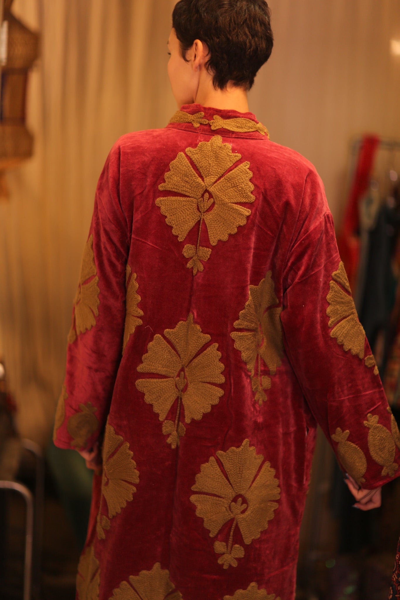 EMBROIDERED VELVET LONG JACKET MISCHKA NMIM
