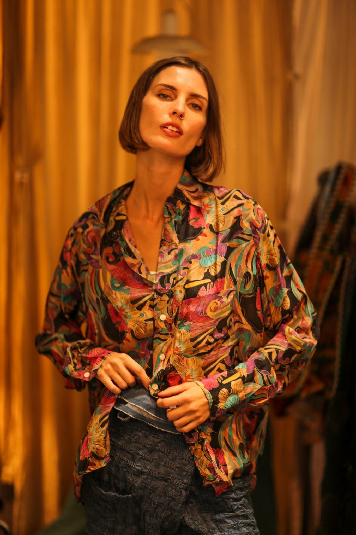 BOYFRIEND BILLIE BLACK OCEAN FLOWERS - MOMO STUDIO BERLIN - Berlin Concept Store - sustainable & ethical fashion