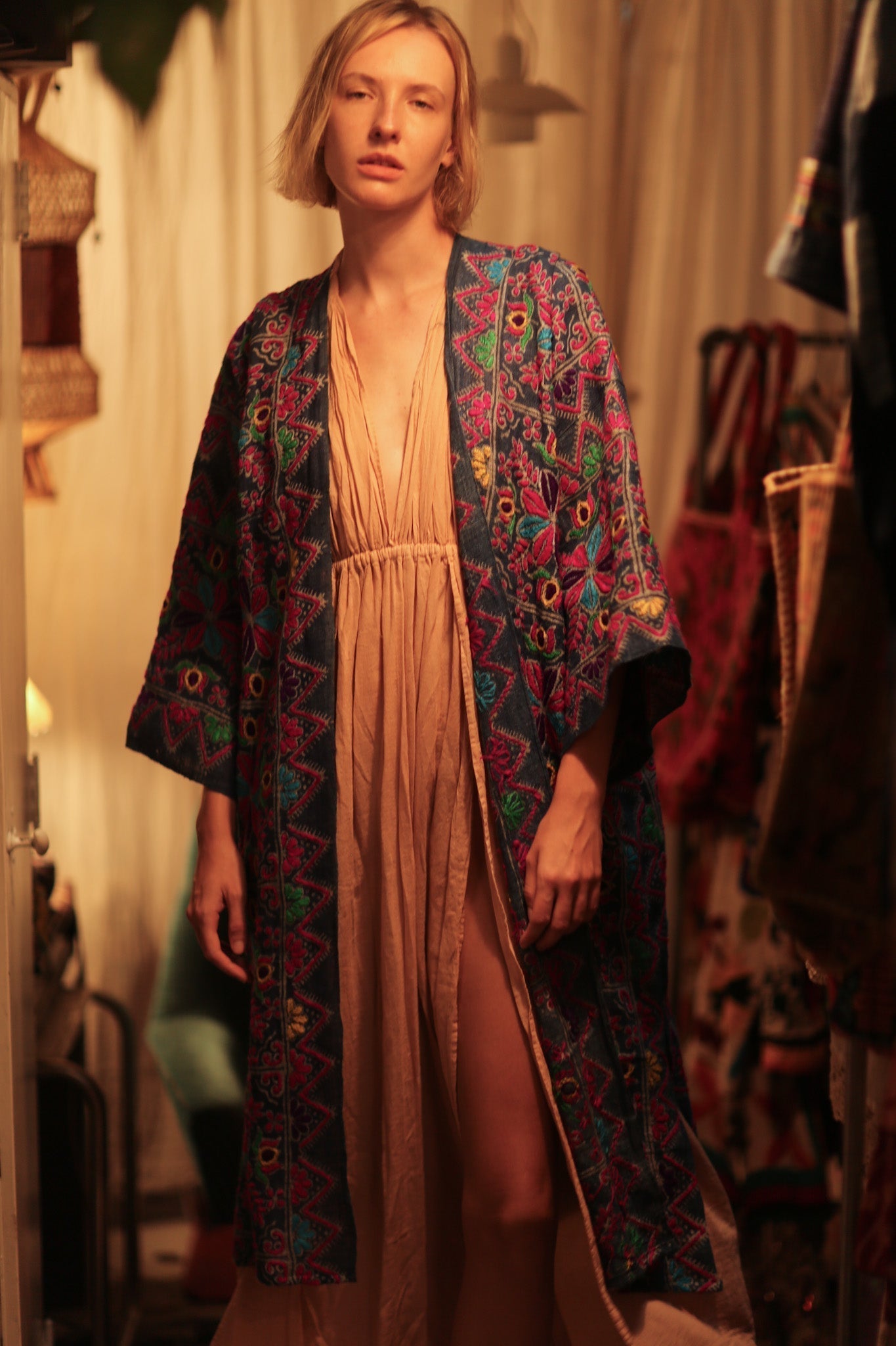 DUMA ARTISAN MADE EMBROIDERED KIMONO ZIGZAG - MOMO STUDIO BERLIN - Berlin Concept Store - sustainable & ethical fashion