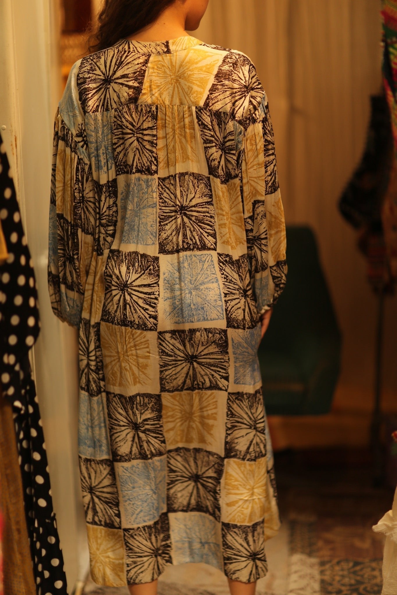 ELIZABETH SILK DRESS ANANAS PASTEL - MOMO STUDIO BERLIN - Berlin Concept Store - sustainable & ethical fashion