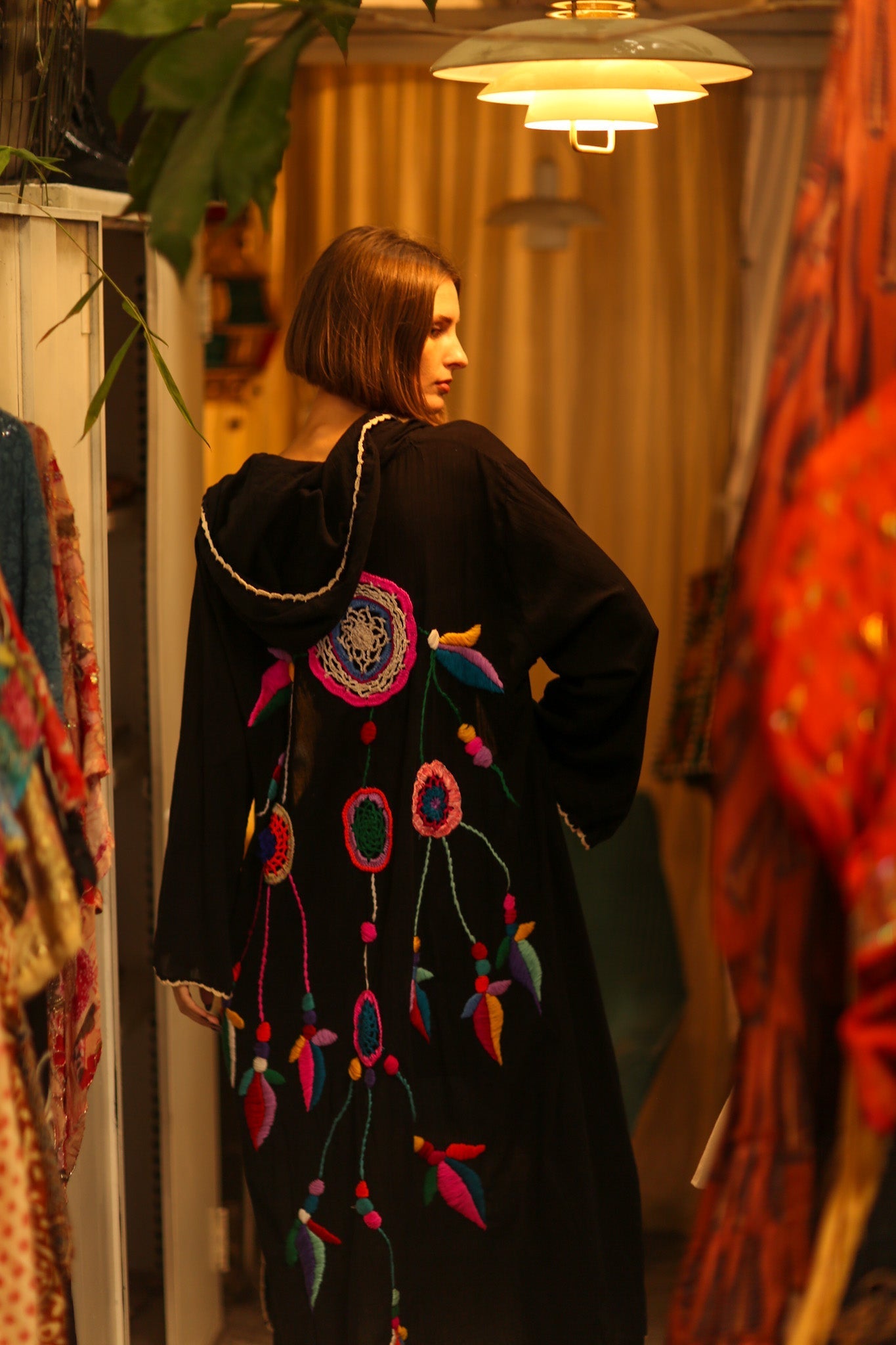 EMBROIDERED KIMONO CARI BLACK - MOMO STUDIO BERLIN - Berlin Concept Store - sustainable & ethical fashion