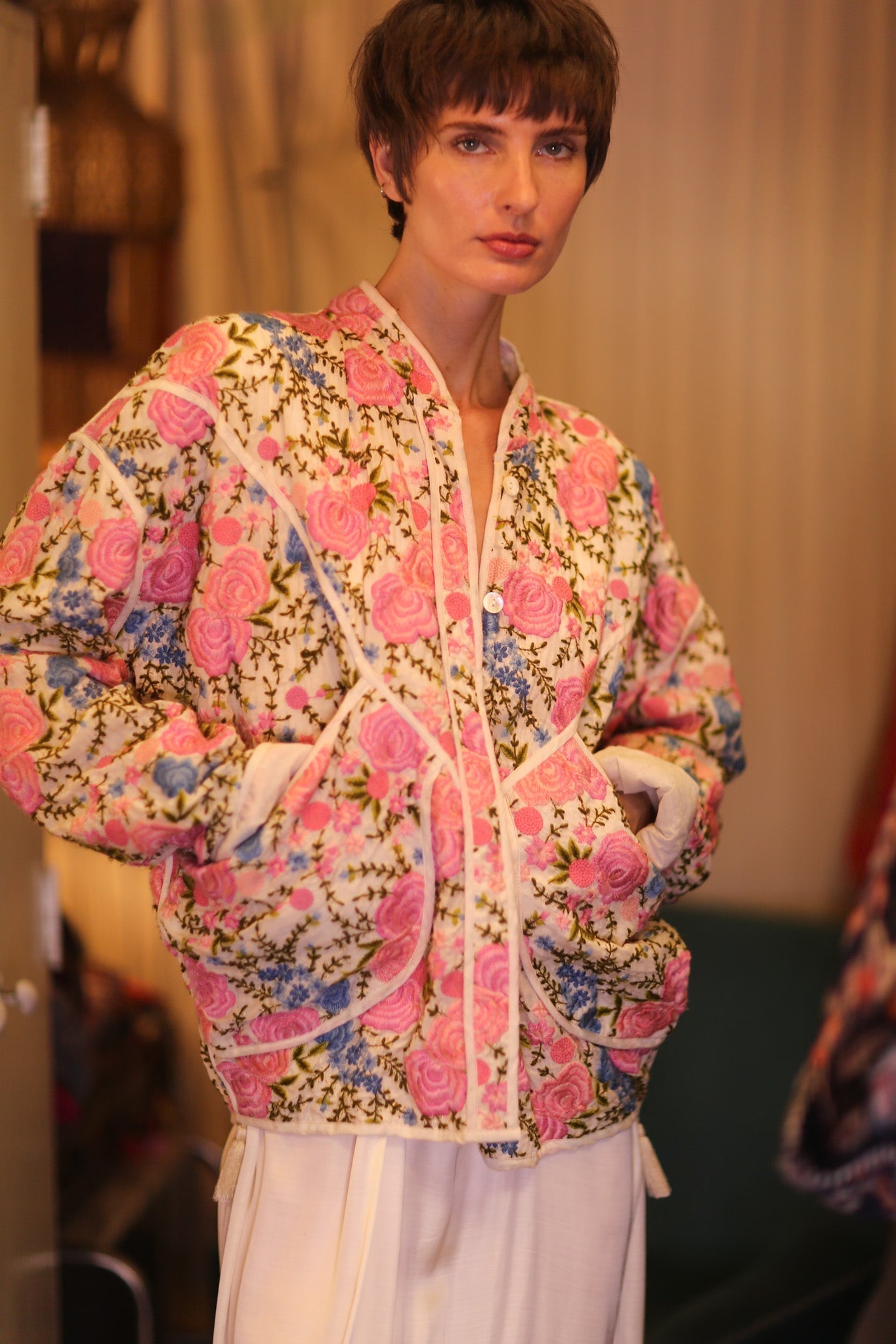 EMBROIDERED SILK JACKET ROSE GARDEN - MOMO STUDIO BERLIN - Berlin Concept Store - sustainable & ethical fashion