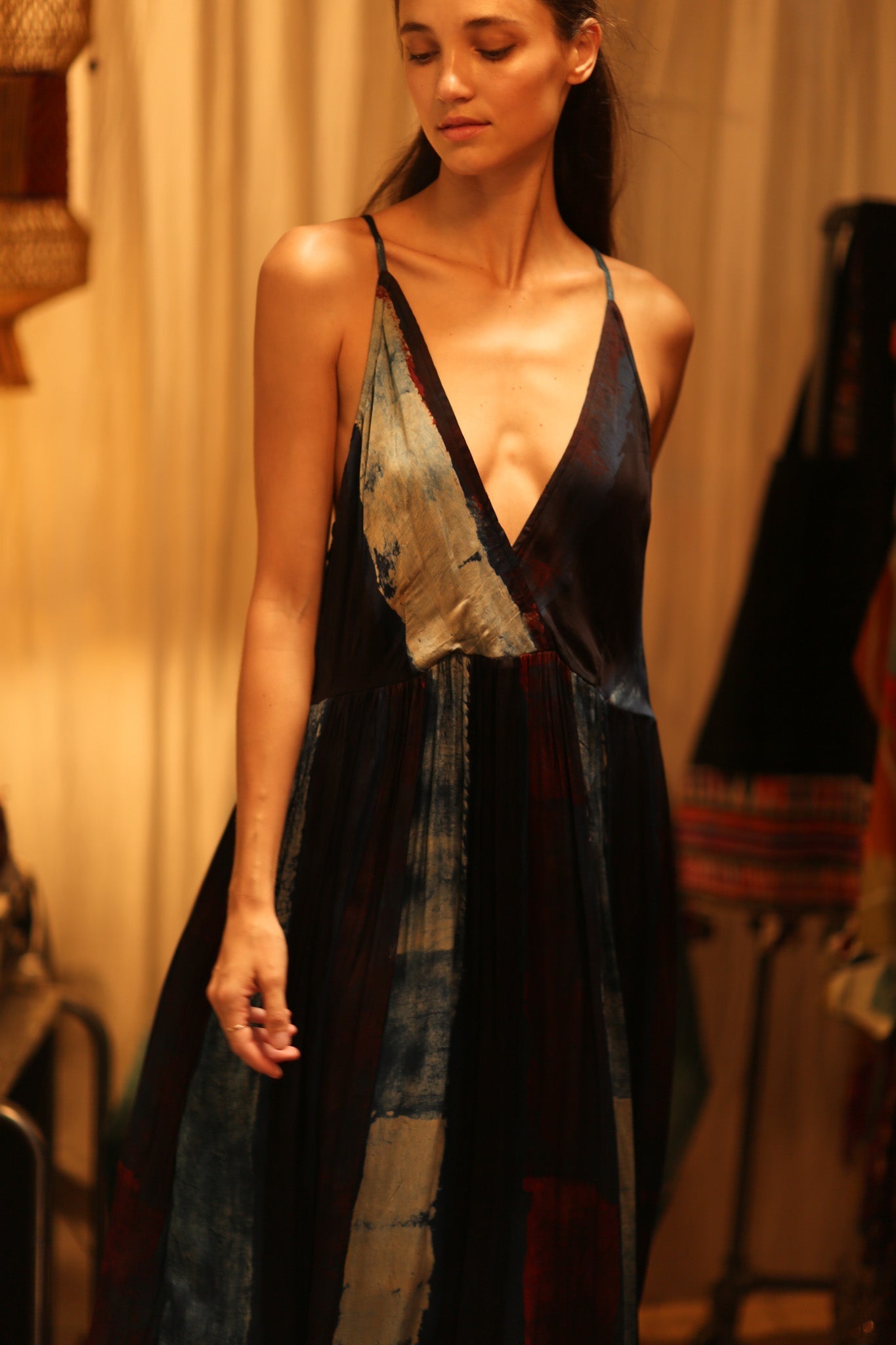HAND BLOCK PRINT SILK DRESS LILY - MOMO STUDIO BERLIN - Berlin Concept Store - sustainable & ethical fashion