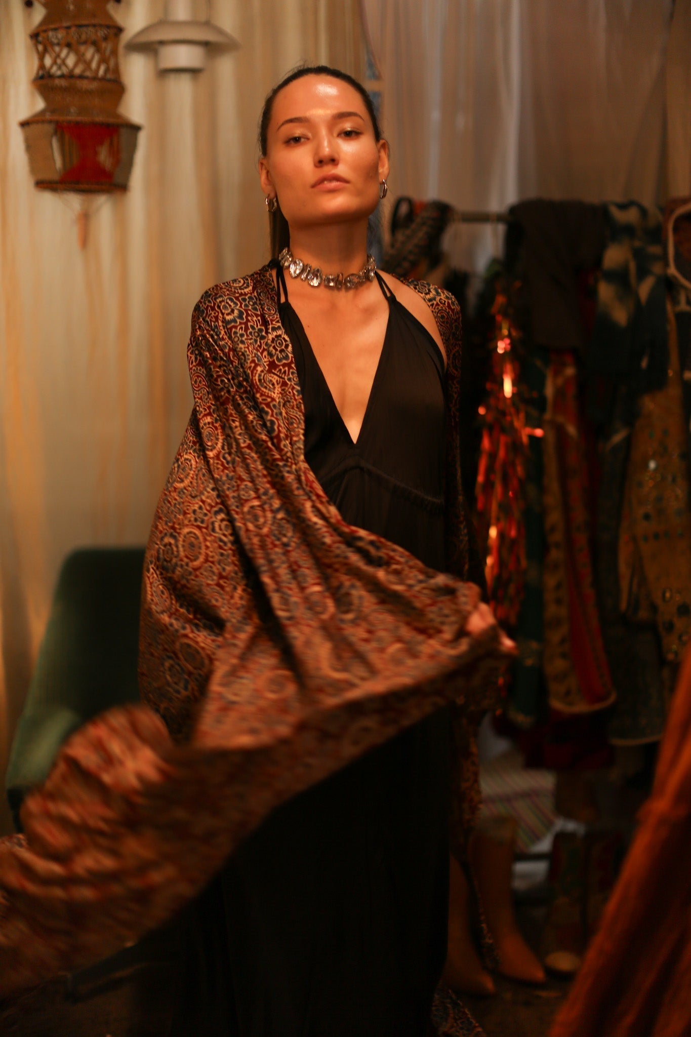 HAND BLOCK SILK XL KIMONO BINA - MOMO STUDIO BERLIN - Berlin Concept Store - sustainable & ethical fashion