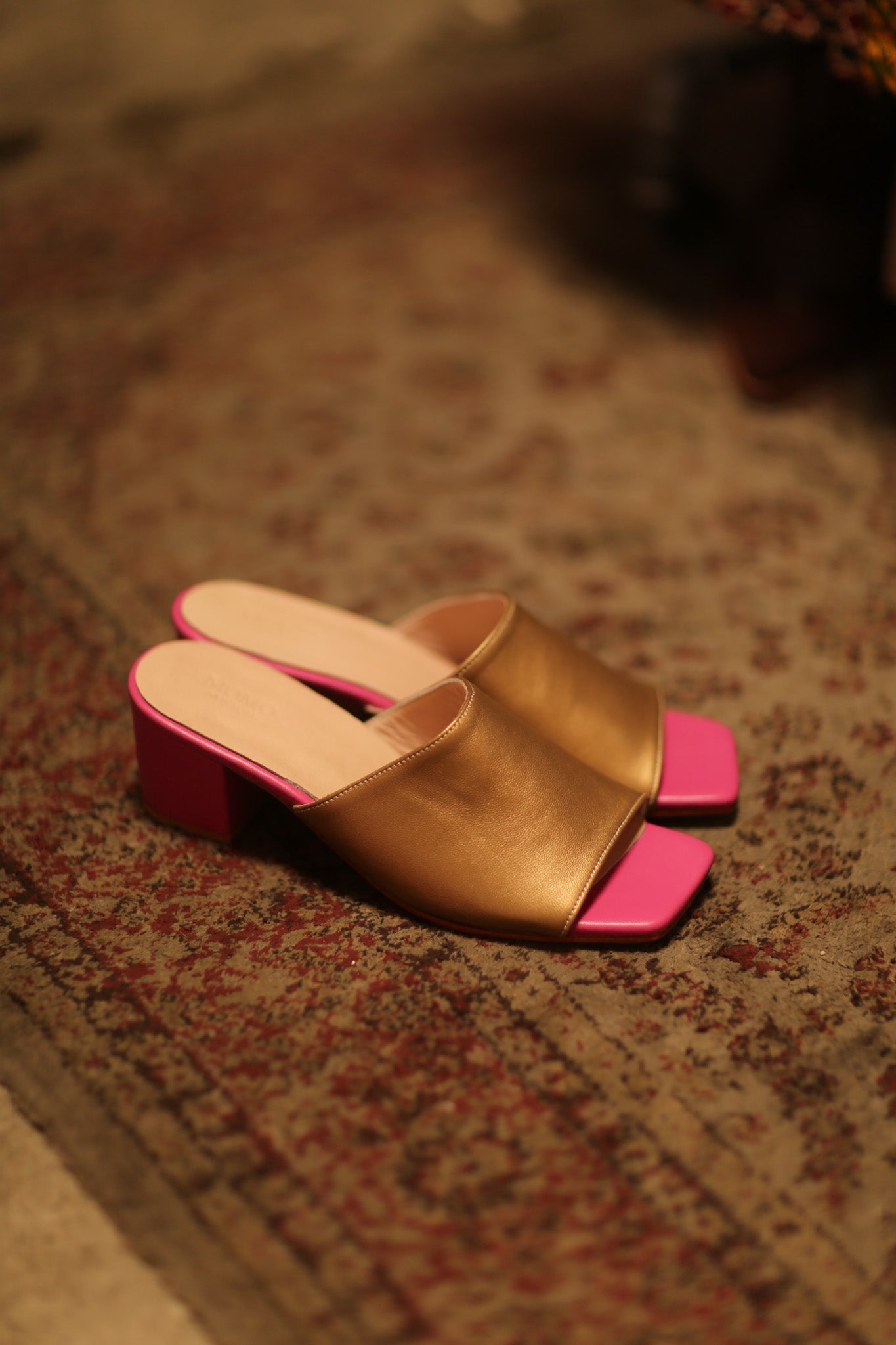 HEELED MULES LORIN GOLD PINK - MOMO STUDIO BERLIN - Berlin Concept Store - sustainable & ethical fashion