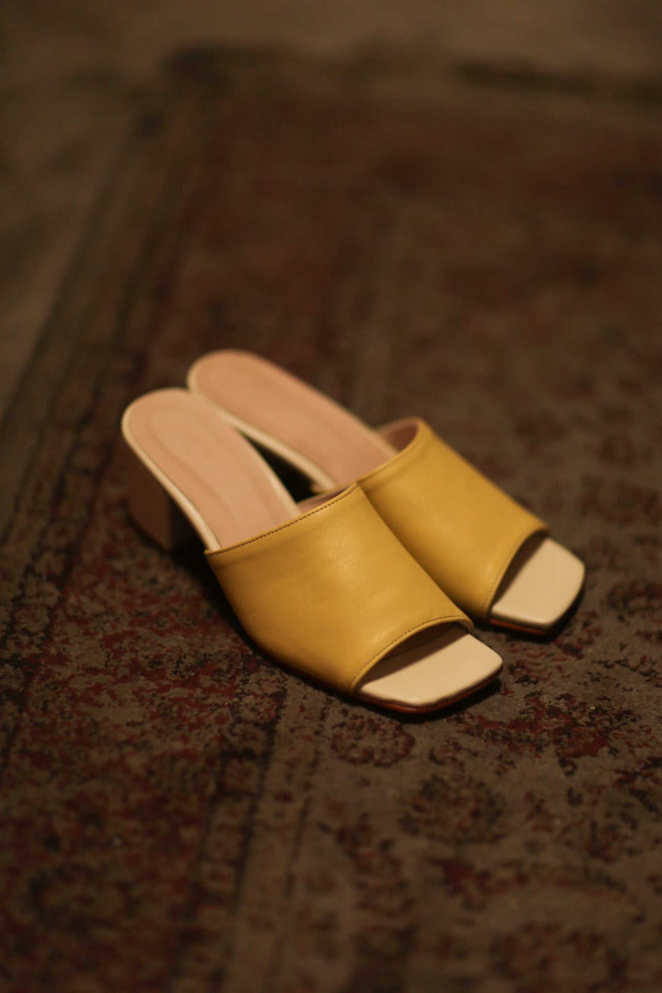 HEELED MULES LORIN YELLOW CREAM - MOMO STUDIO BERLIN - Berlin Concept Store - sustainable & ethical fashion