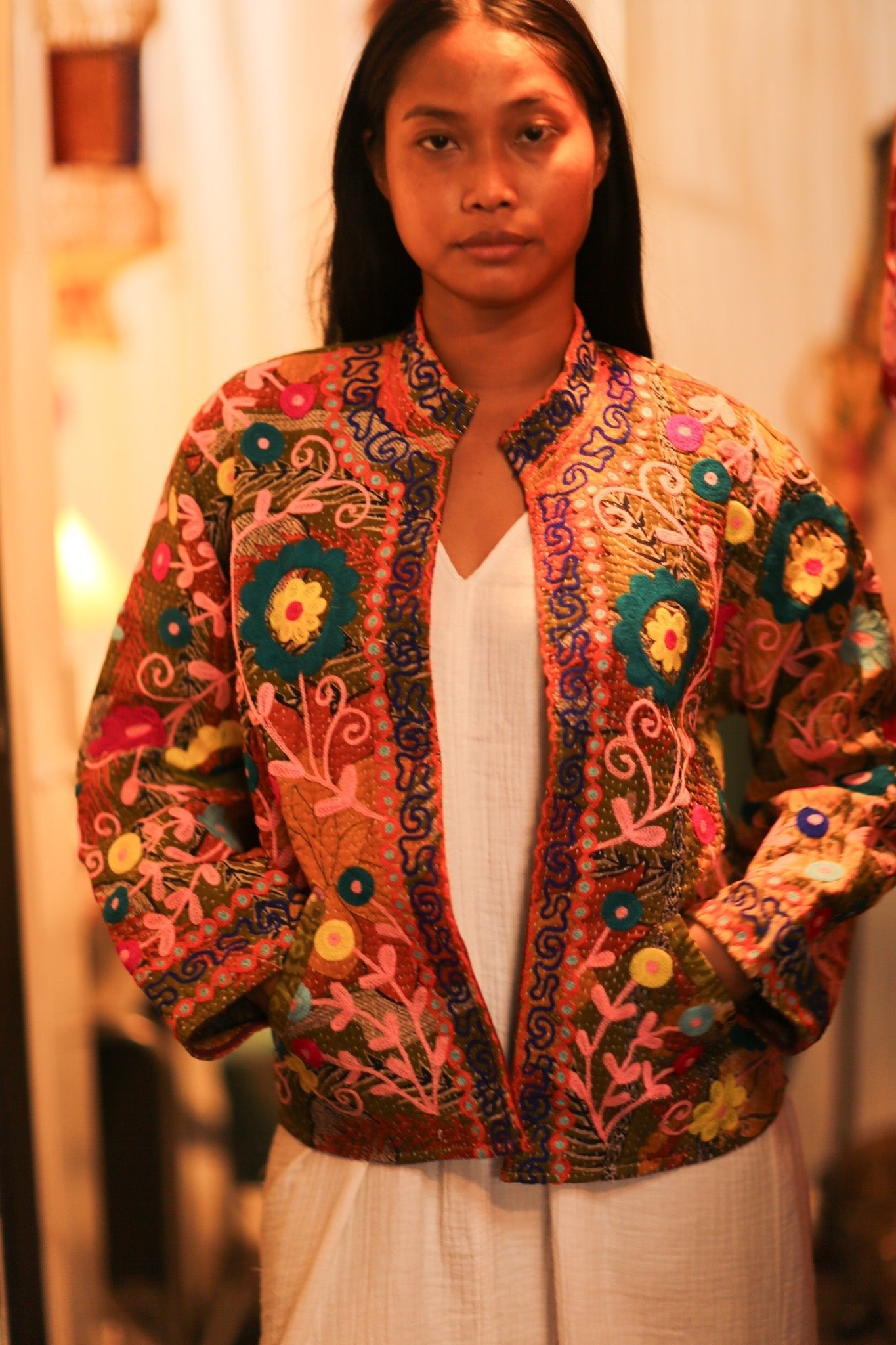 KANTHA EMBROIDERED JACKET INGRID HUGS - MOMO STUDIO BERLIN - Berlin Concept Store - sustainable & ethical fashion