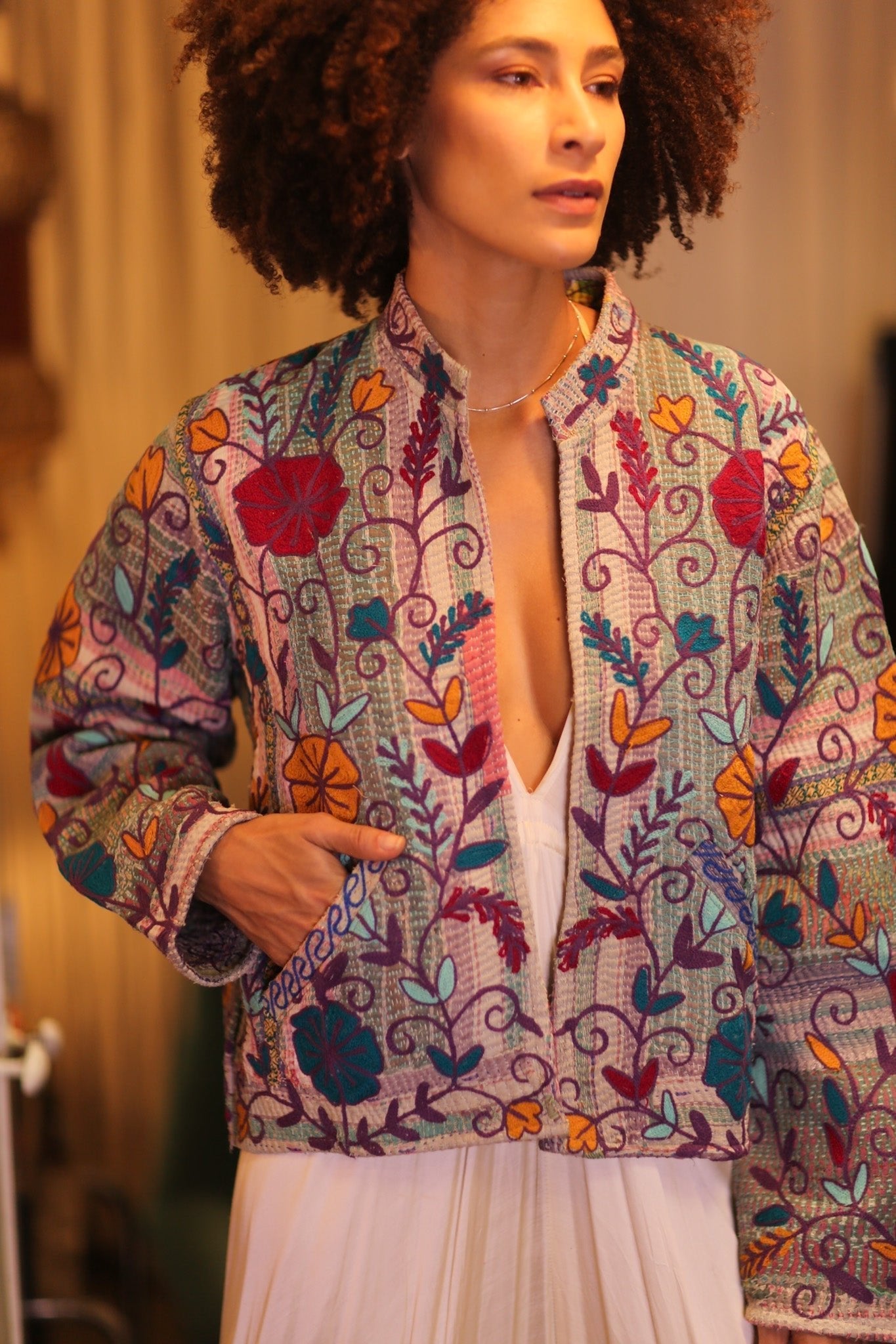 KANTHA EMBROIDERED JACKET INGRID JOY - MOMO STUDIO BERLIN - Berlin Concept Store - sustainable & ethical fashion