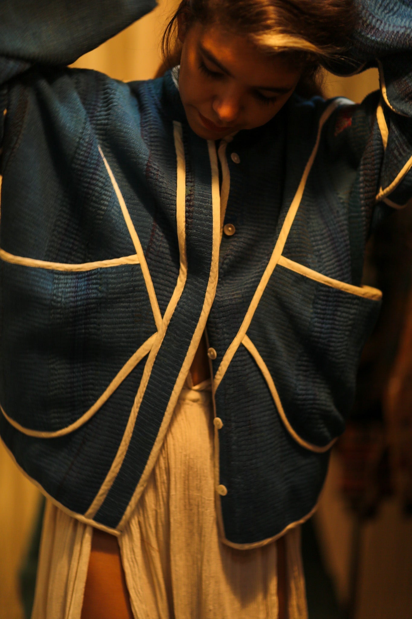 KANTHA JACKET BLUE OCEAN - MOMO STUDIO BERLIN - Berlin Concept Store - sustainable & ethical fashion