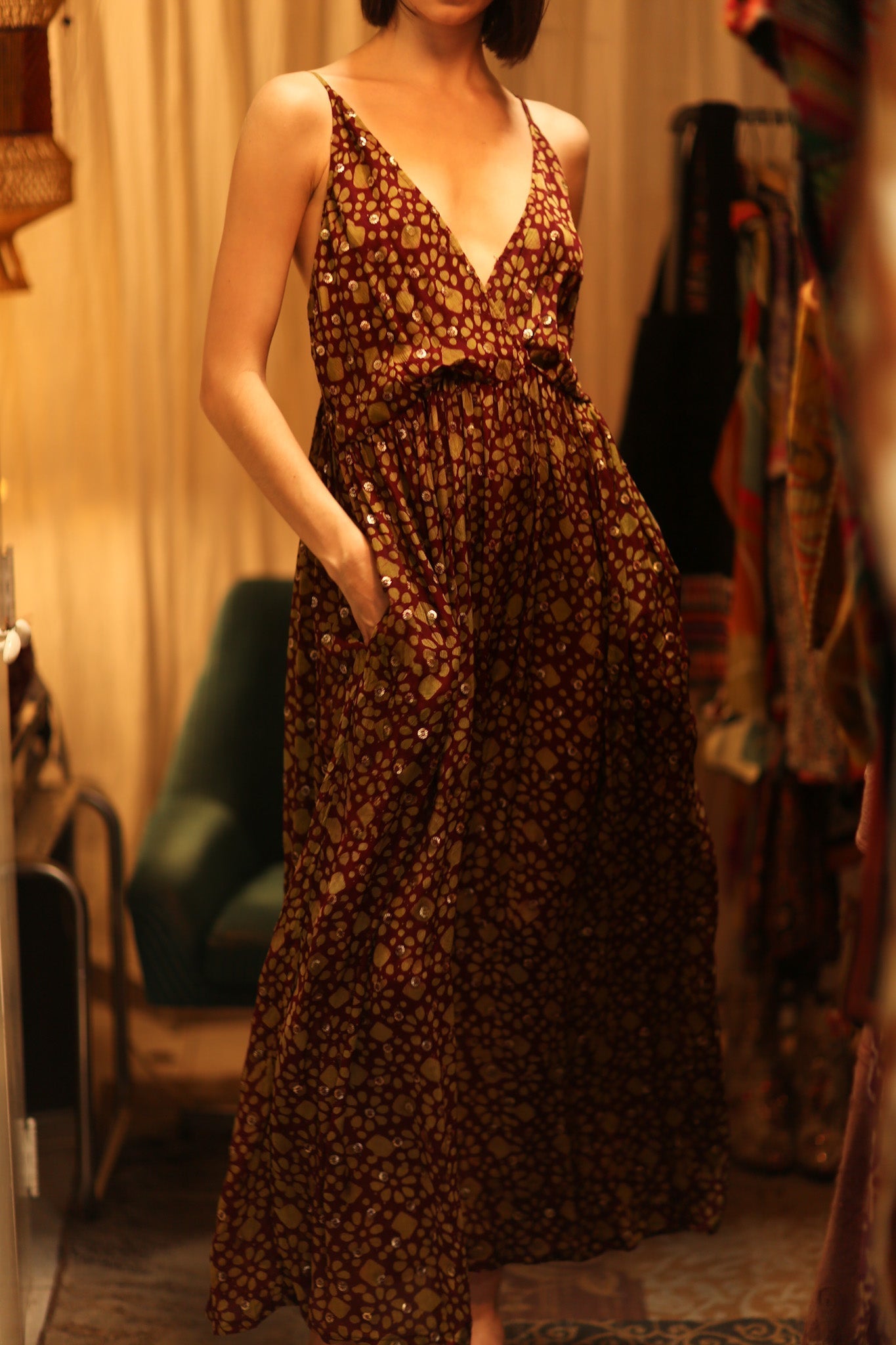 LILY SILK DRESS MINI GREEN YELLOW FLORAL - MOMO STUDIO BERLIN - Berlin Concept Store - sustainable & ethical fashion