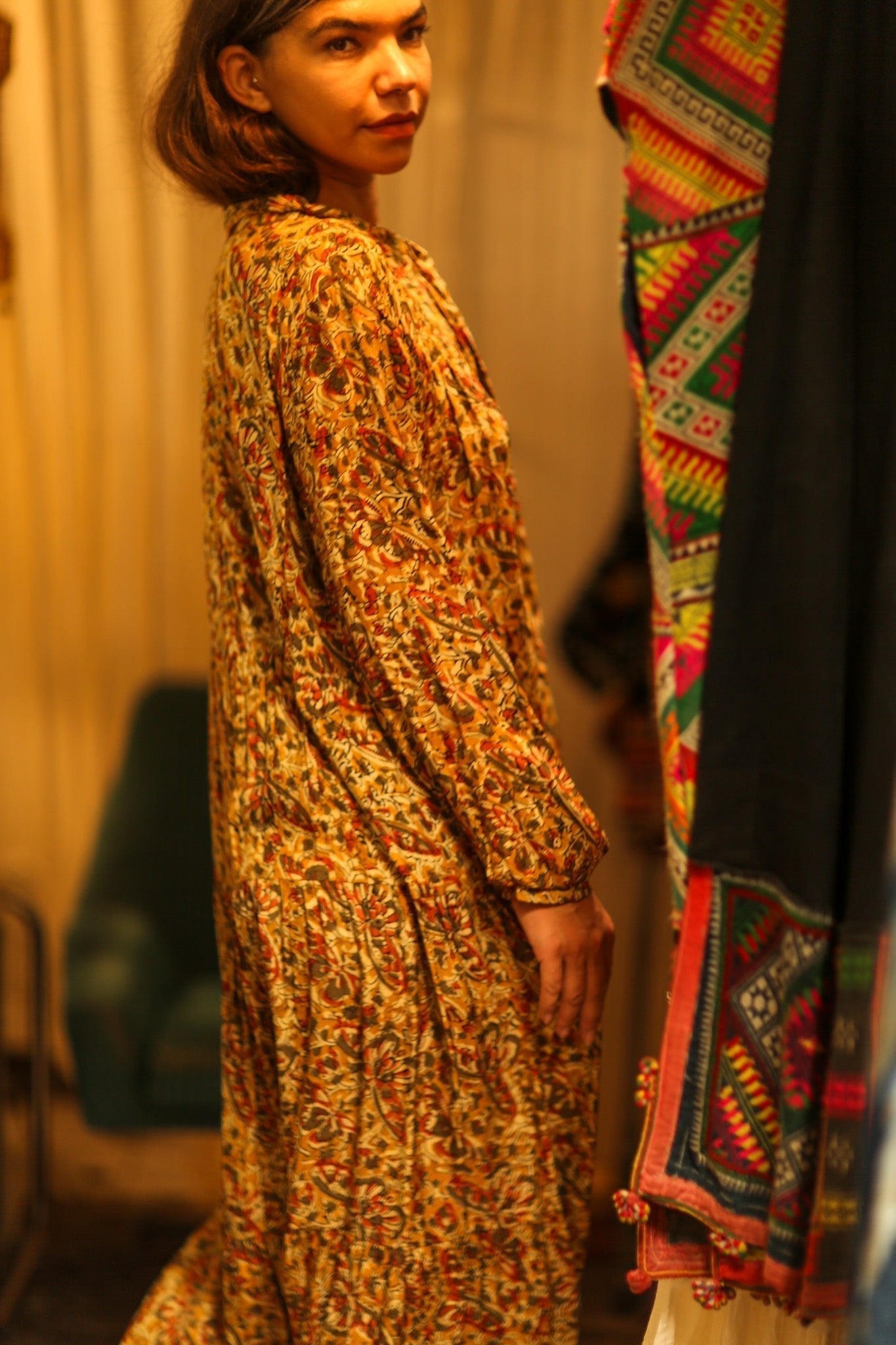 LOA SILK BUTTONED DRESS MARIPOSA YELLOW - MOMO STUDIO BERLIN - Berlin Concept Store - sustainable & ethical fashion