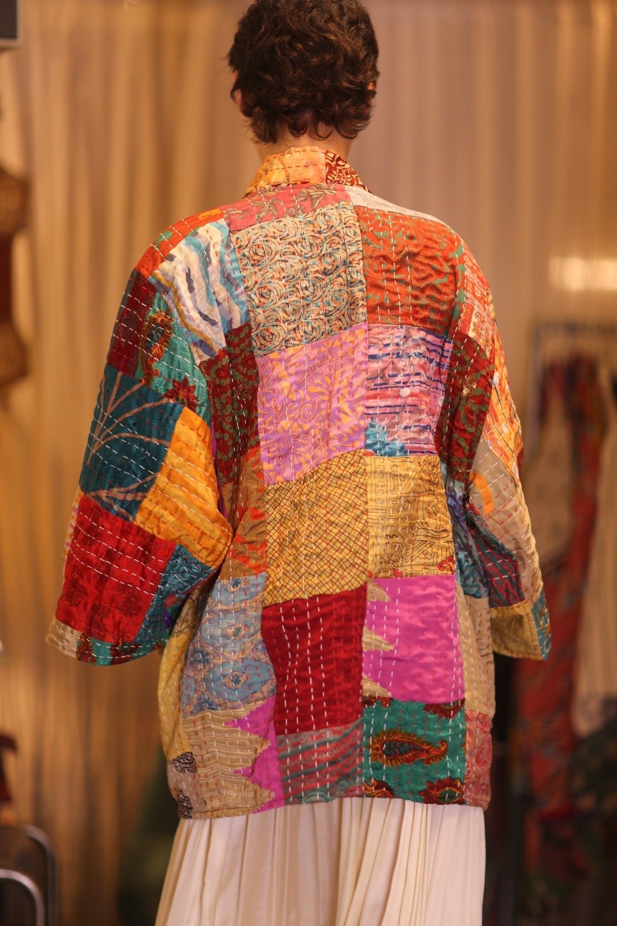 PATCHWORK PATTERN KANTHA SHORT KIMONO SHILA - MOMO STUDIO BERLIN - Berlin Concept Store - sustainable & ethical fashion