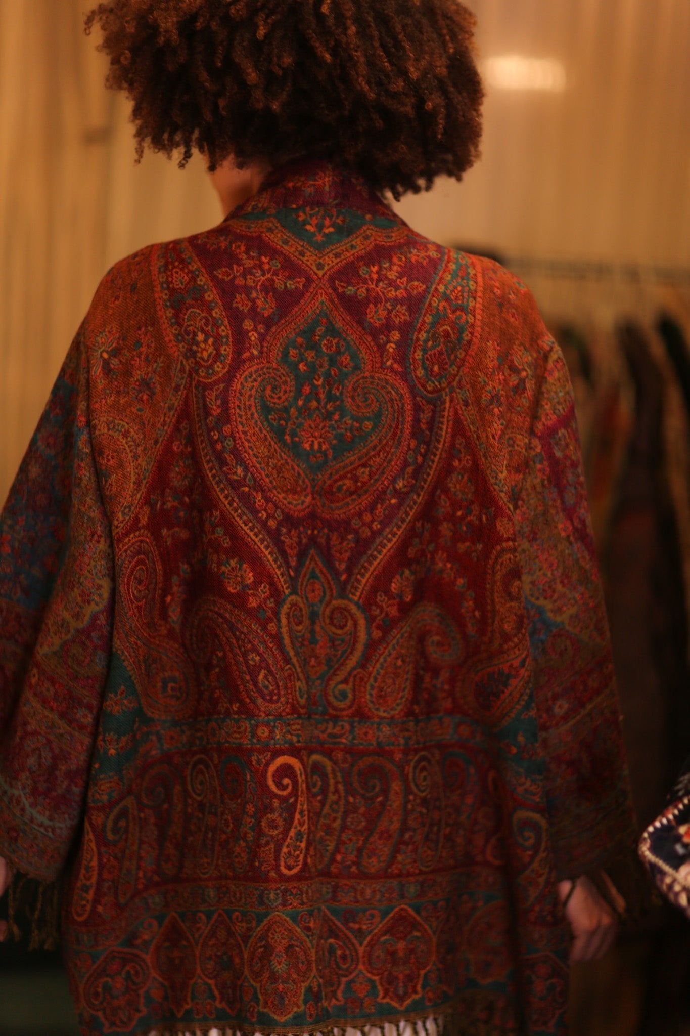 PATTERN EMBROIDERED COTTON WOOL SHAWL KIMONO TINA - MOMO STUDIO BERLIN - Berlin Concept Store - sustainable & ethical fashion