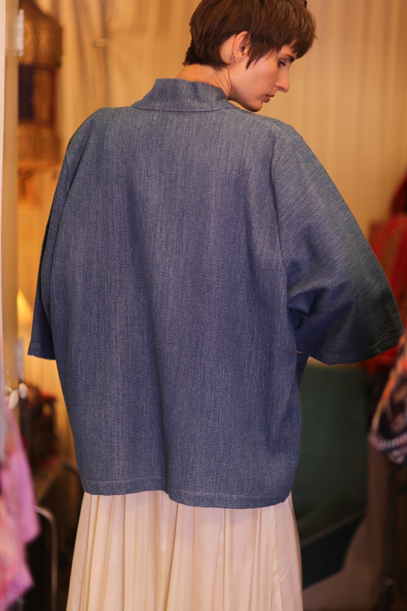 PREMIUM JAPANESE SHORT DENIM KIMONO KYAUNGCHIT - MOMO STUDIO BERLIN - Berlin Concept Store - sustainable & ethical fashion