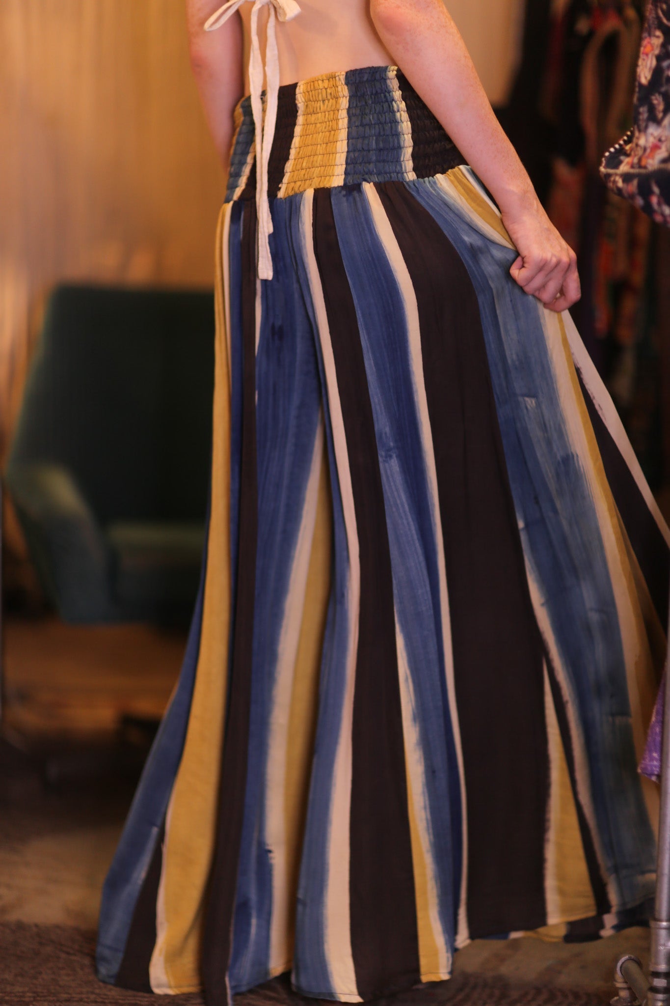 SILK WIDE LEGS LONG PANTS THESEAS - BANGKOK TAILOR CLOTHING STORE - HANDMADE CLOTHING