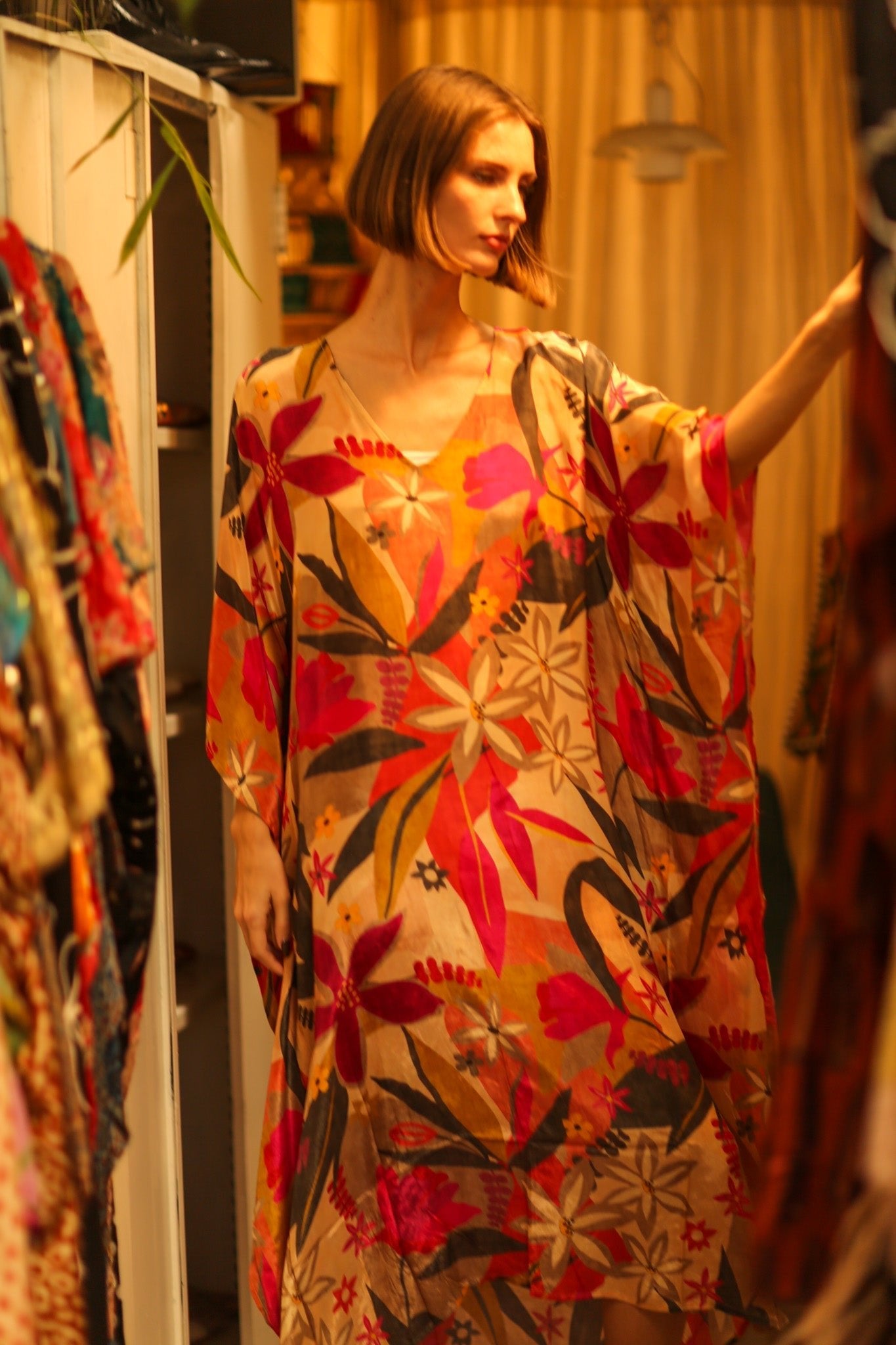 YAYA SILK KAFTAN IN JUNGLE - MOMO STUDIO BERLIN - Berlin Concept Store - sustainable & ethical fashion