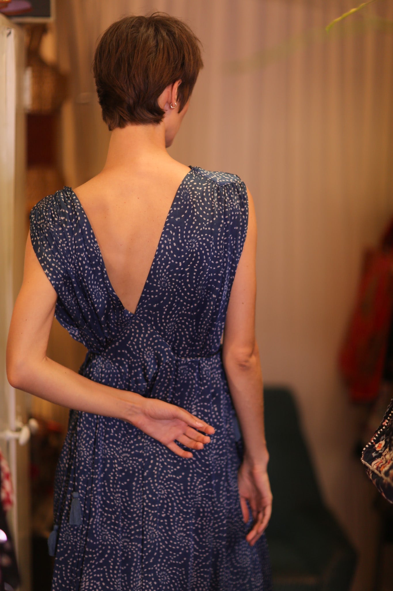 VICTORIA SILK DRESS MARINA