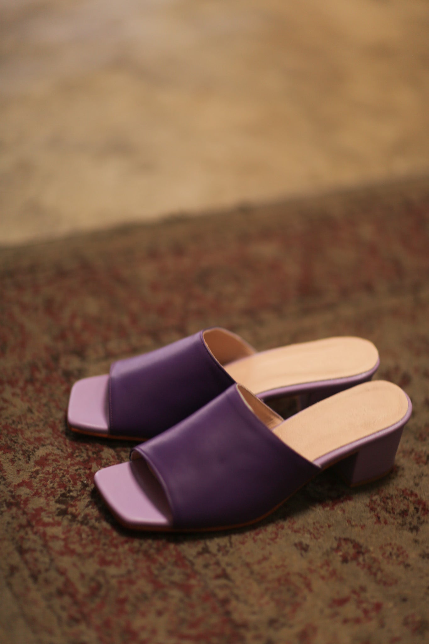HEELED MULES LORIN PURPLE LAVENDER