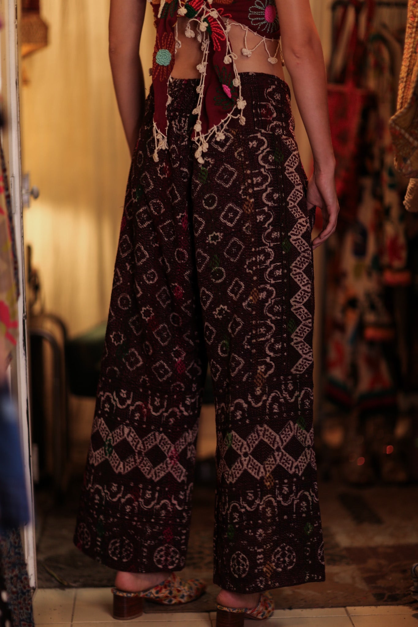 LENA KANTHA TROUSERS RED WINE