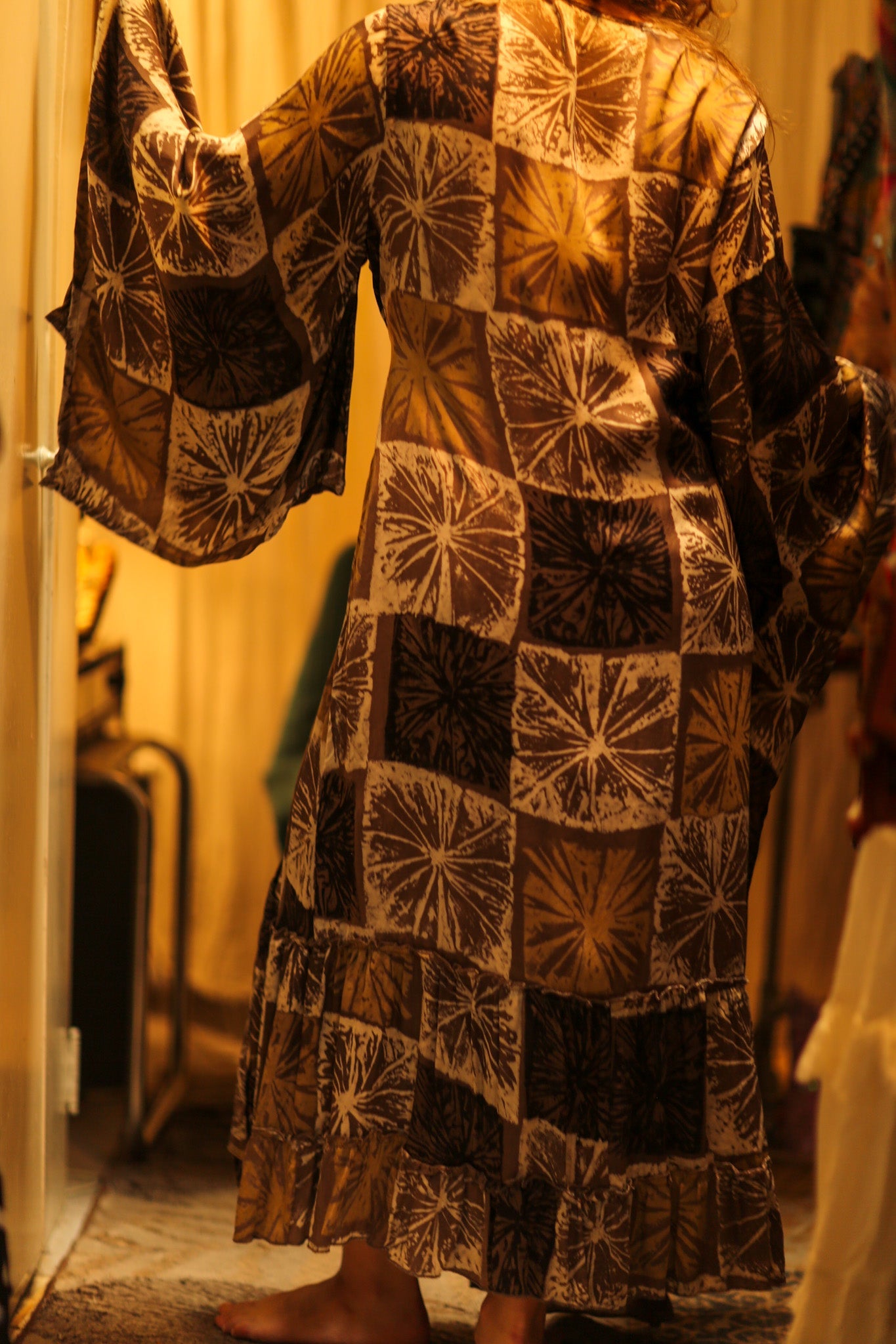 PINA SILK KIMONO ANANAS BROWN