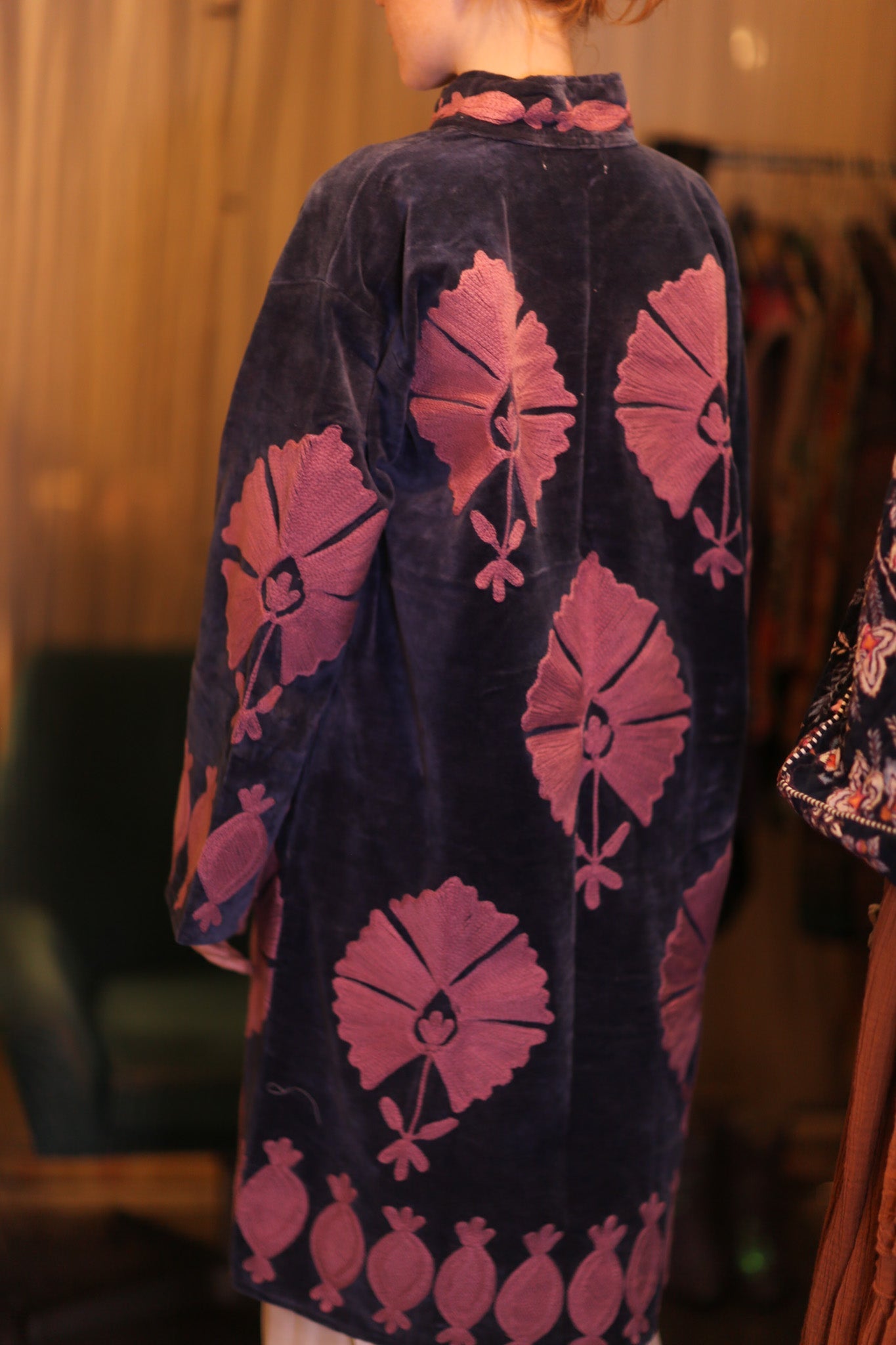 EMBROIDERED VELVET LONG COAT MISCHKA BAYDAR