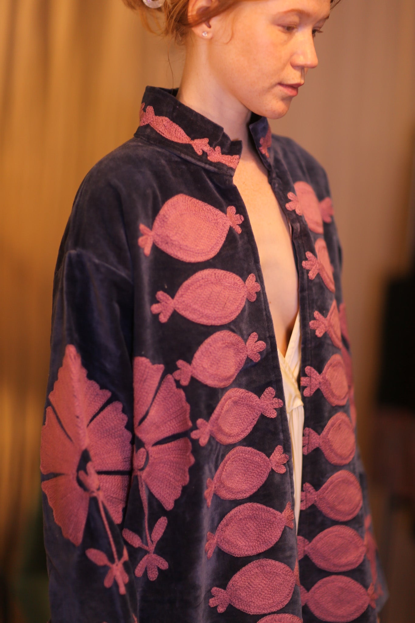 EMBROIDERED VELVET LONG COAT MISCHKA BAYDAR