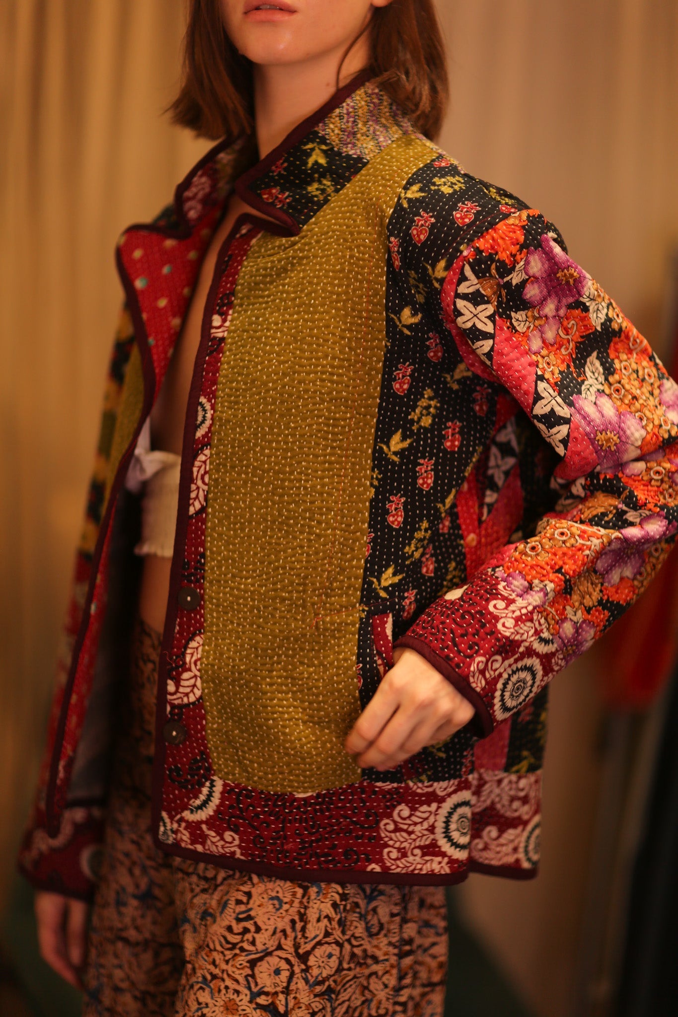 PATCHWORK PATTERN KANTHA JACKET TRIDAX