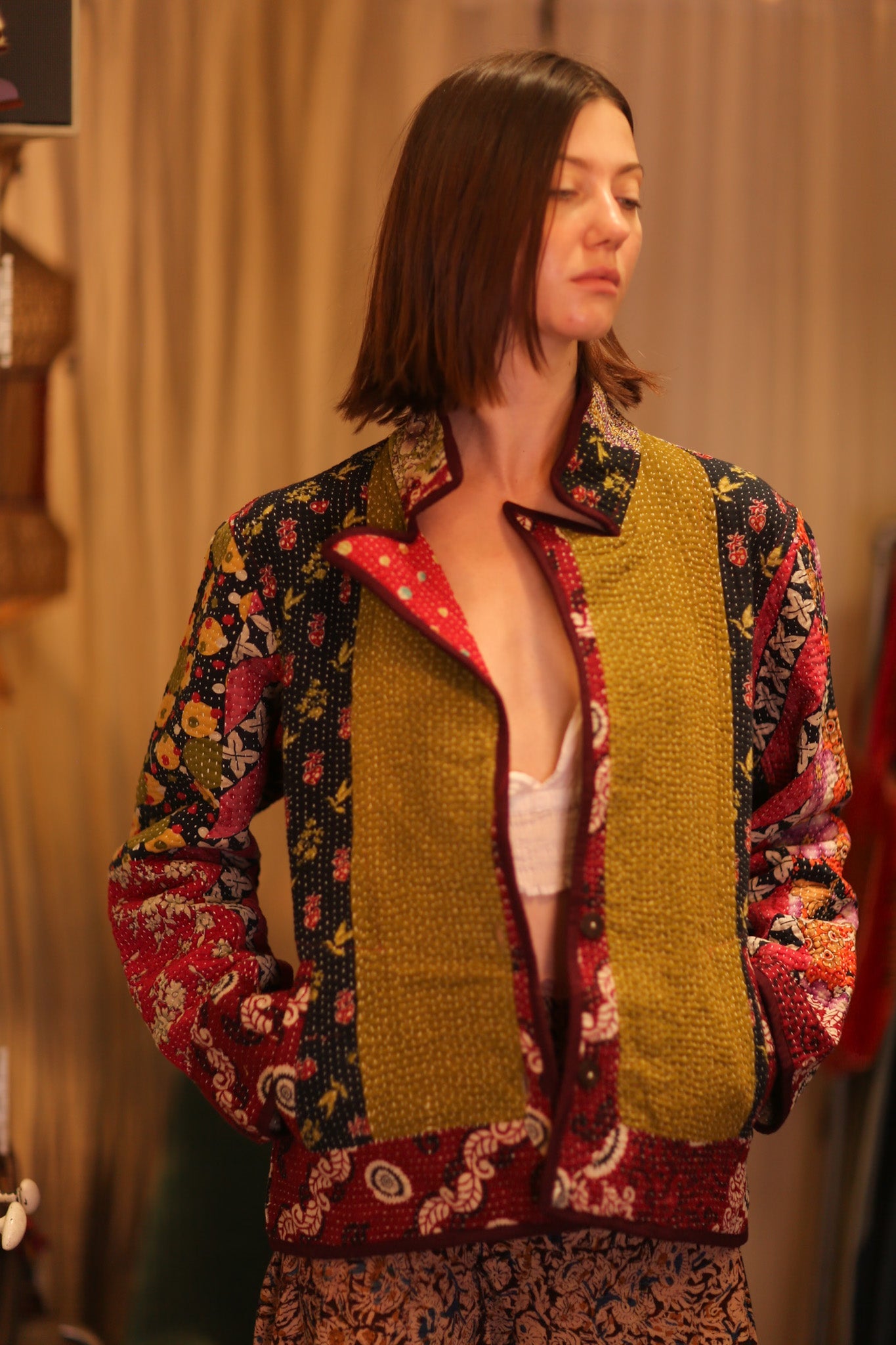 PATCHWORK PATTERN KANTHA JACKET TRIDAX