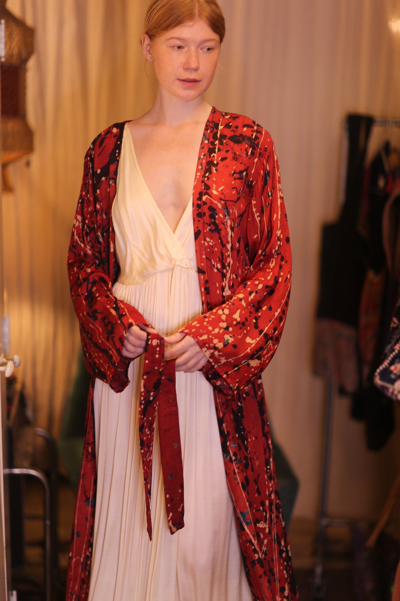 SILK KIMONO CONSTANCA DELLI WITH BELT