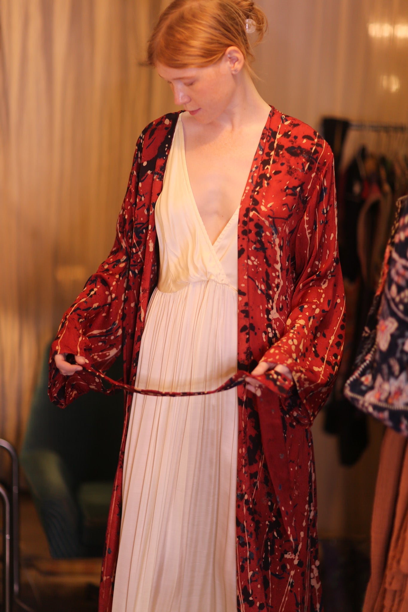 SILK KIMONO CONSTANCA DELLI WITH BELT