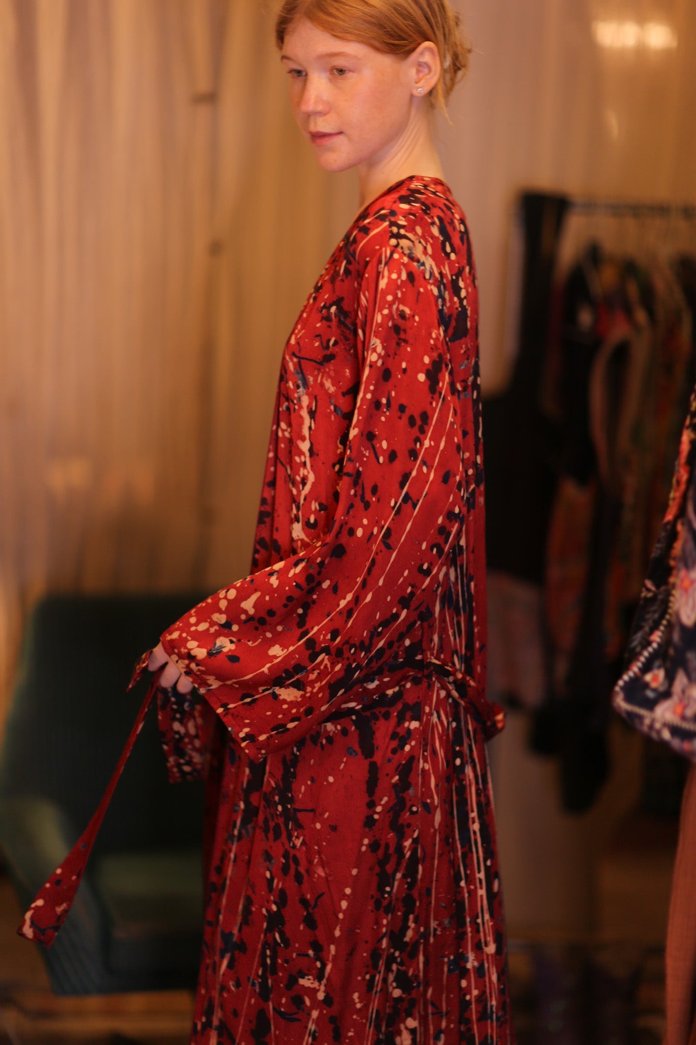 SILK KIMONO CONSTANCA DELLI WITH BELT