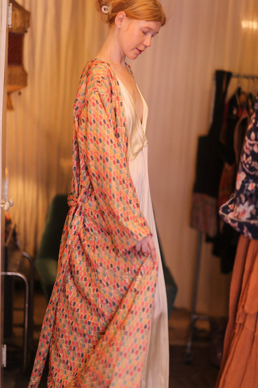 EMBROIDERED SILK KIMONO CONSTANCA BOREA