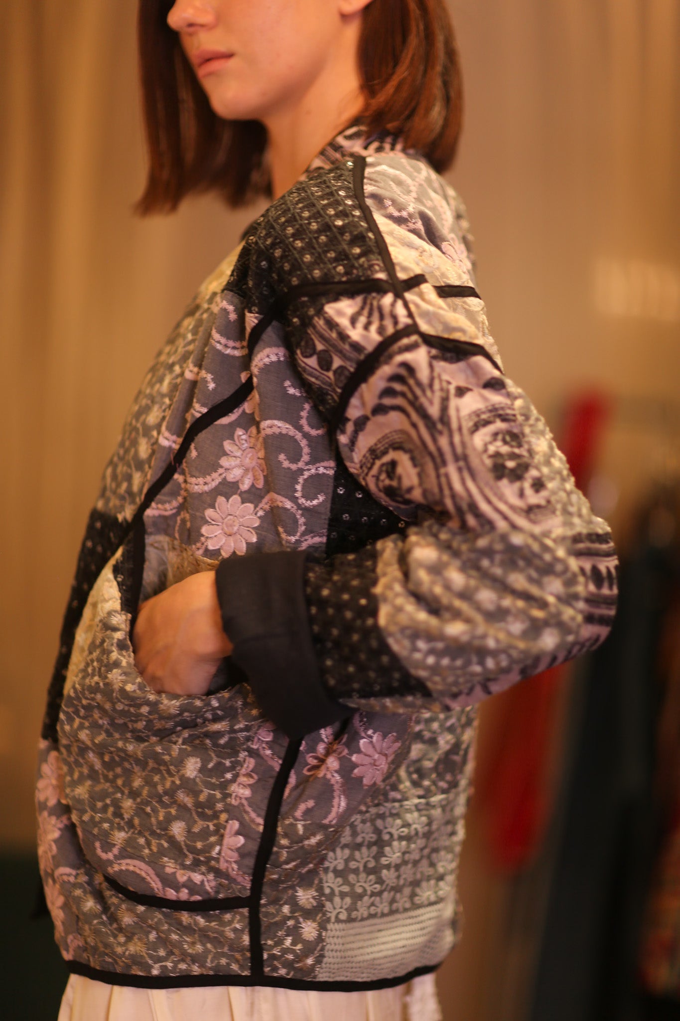 PATCHWORK PATTERN KANTHA JACKET SAKURA