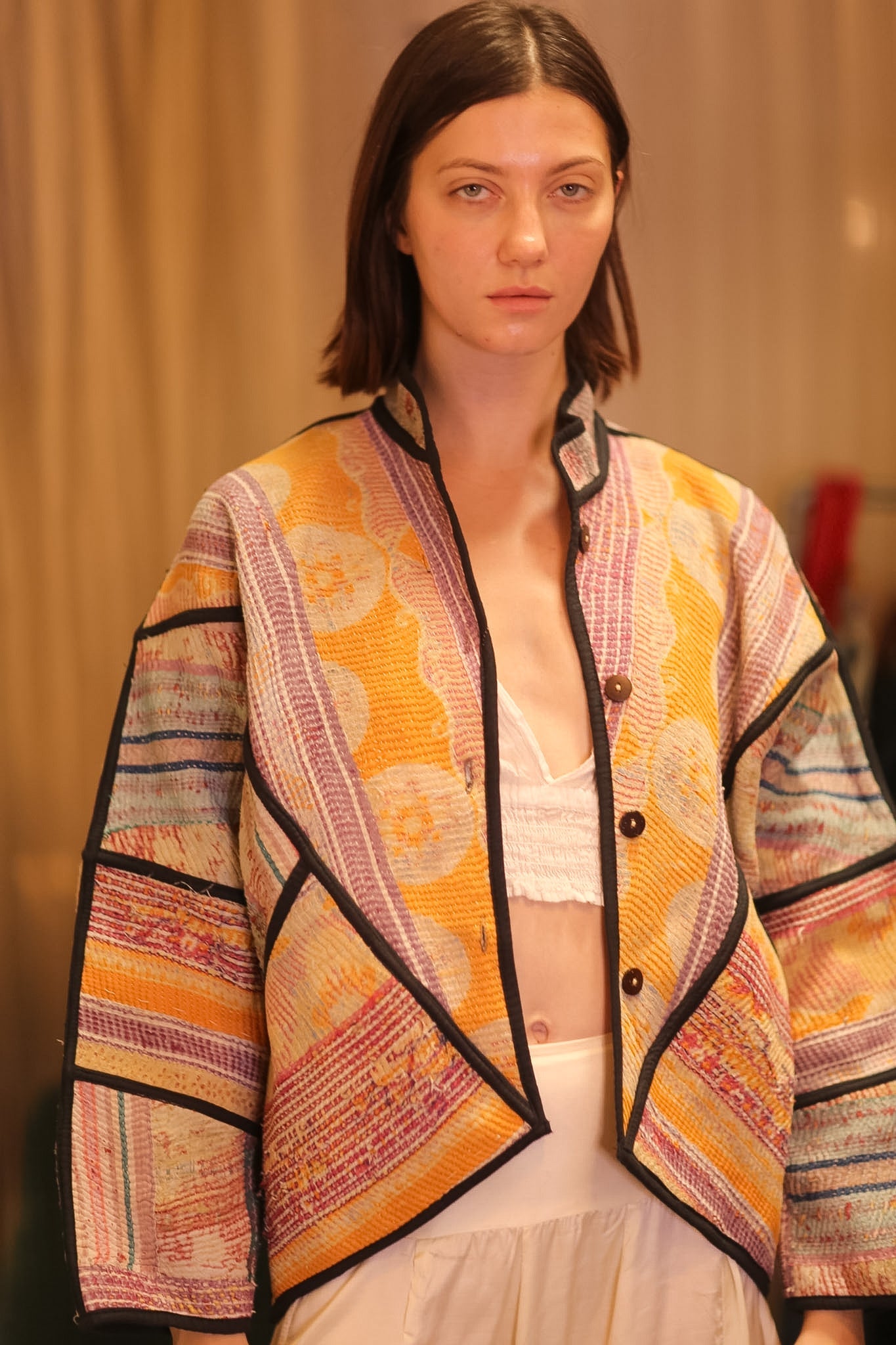 PATCHWORK PATTERN KANTHA JACKET SHWEPOE