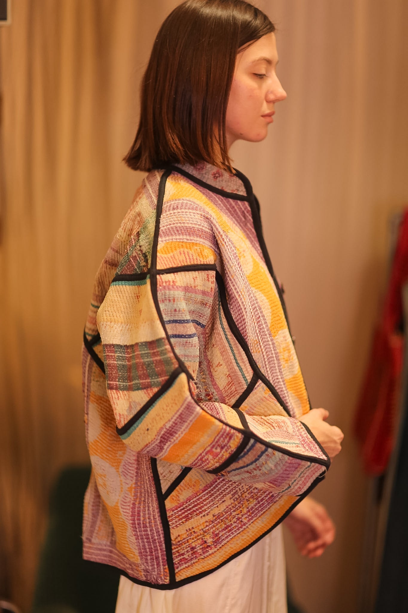PATCHWORK PATTERN KANTHA JACKET SHWEPOE