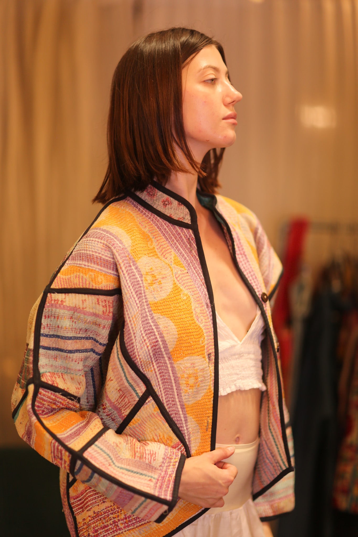 PATCHWORK PATTERN KANTHA JACKET SHWEPOE