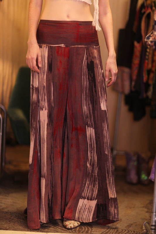 SILK WIDE LEG LONG PANTS RUBY BARNETT