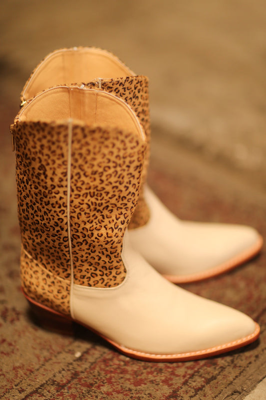 LEO PRINT LEATHER WESTERN BOOT LILOP
