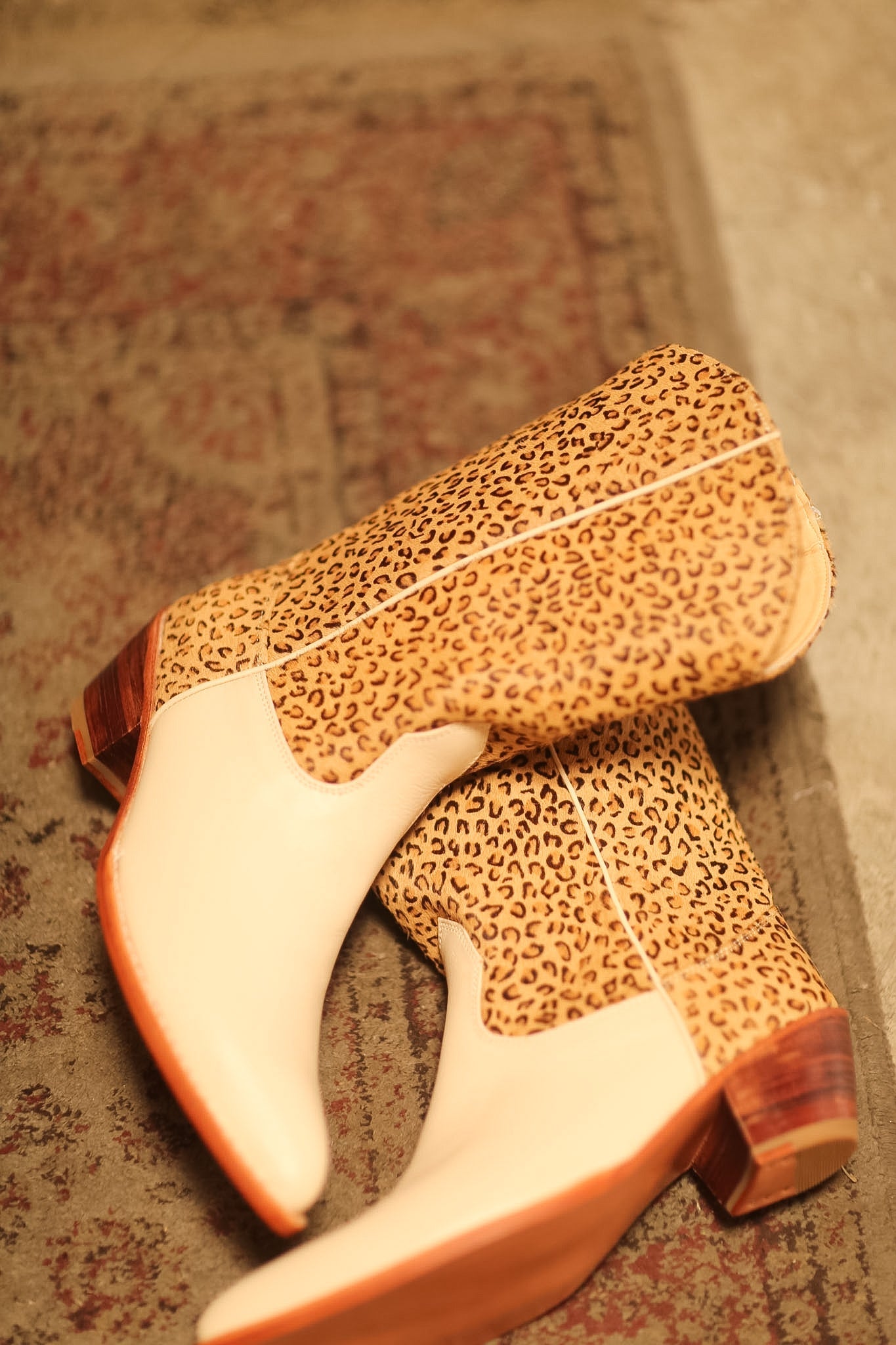 LEO PRINT LEATHER WESTERN BOOT LILOP