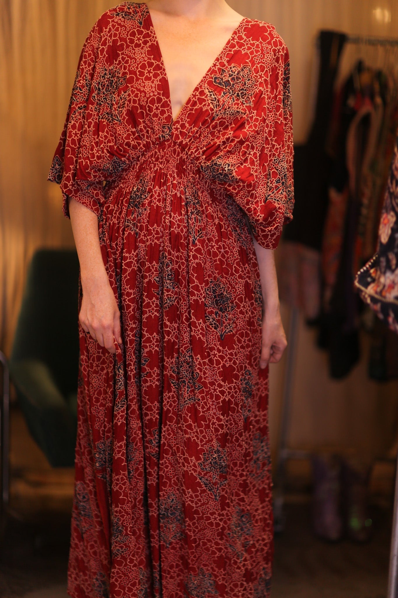 EYELET EMBROIDERED FABRIC DRESS ZURI  ROSE