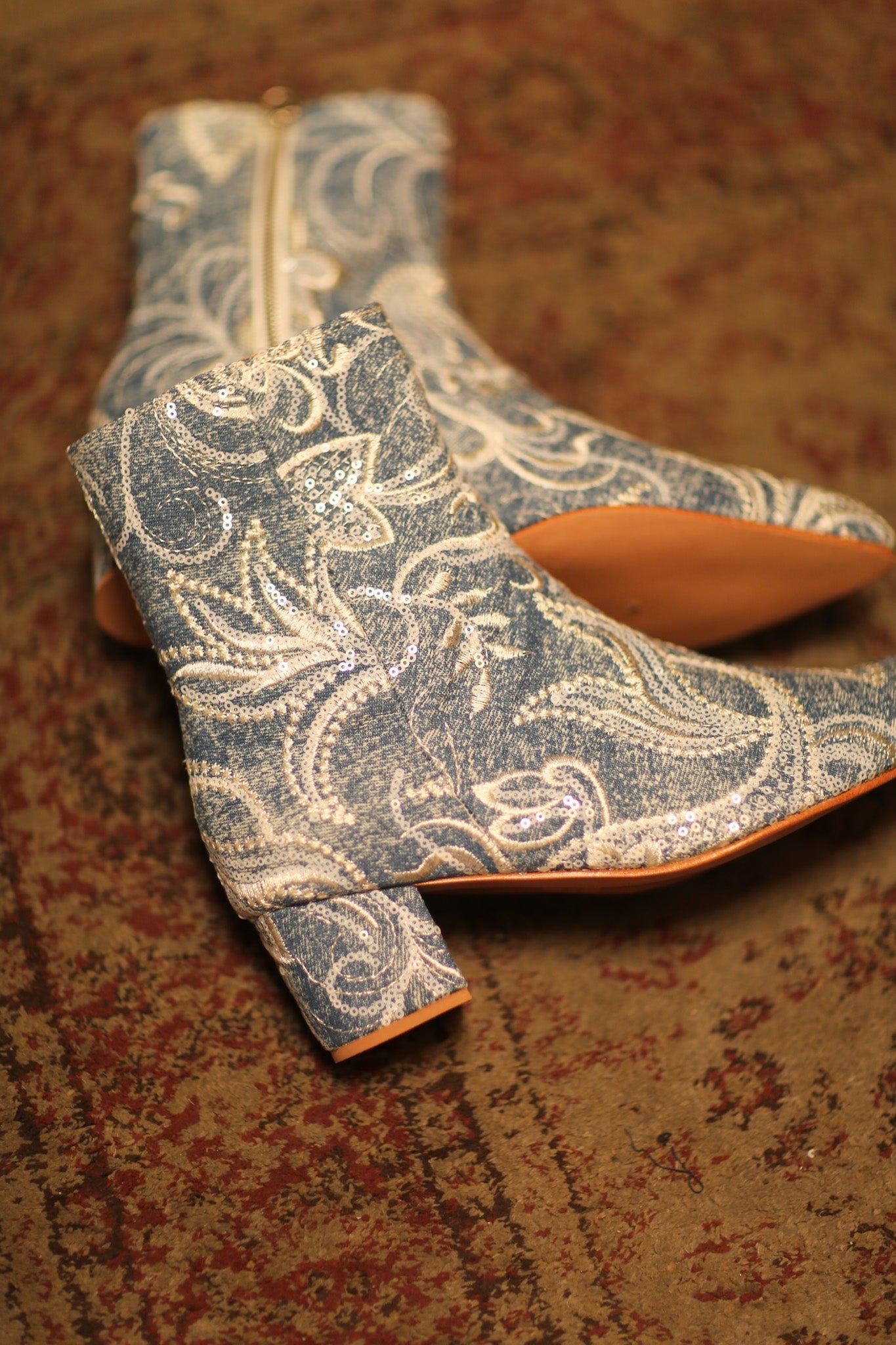 EMBROIDERED DENIM BOOTS KLINTRA