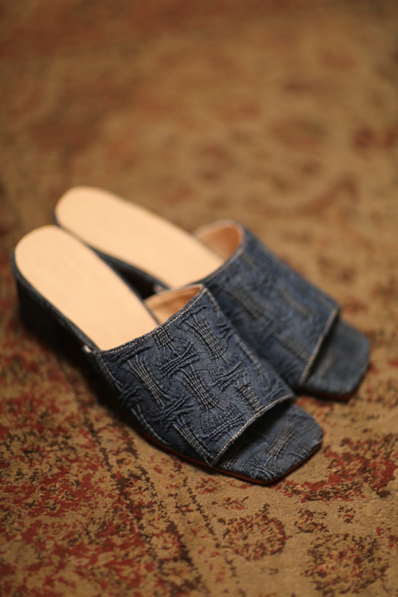 HEELED DENIM MULES JANBU