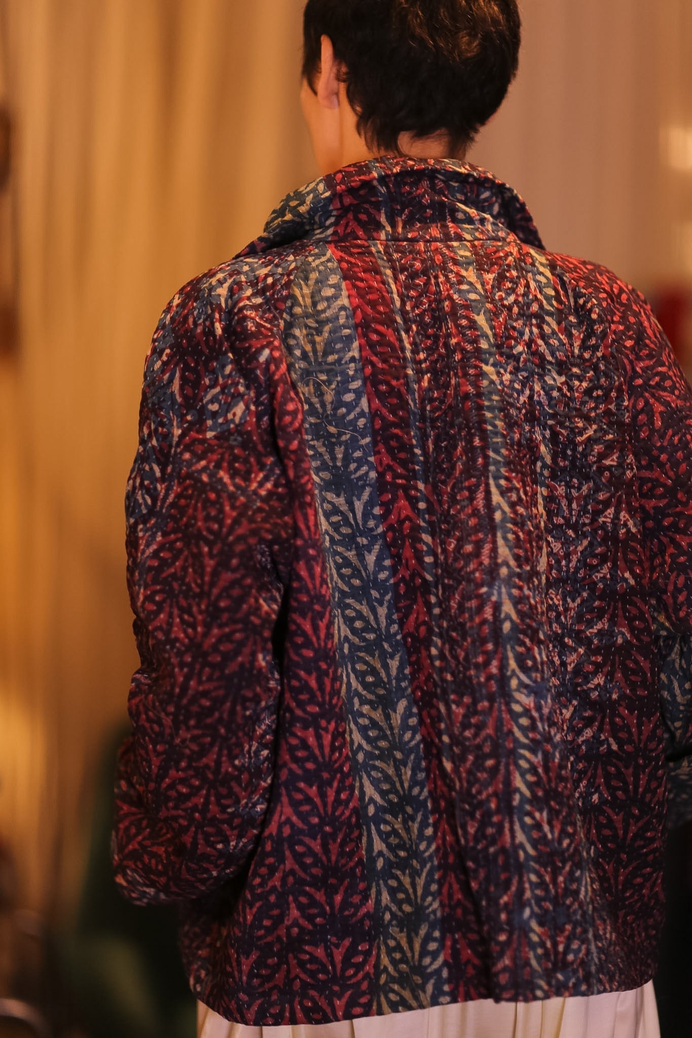 HAND BLOCKED KANTHA JACKET PINLALNI