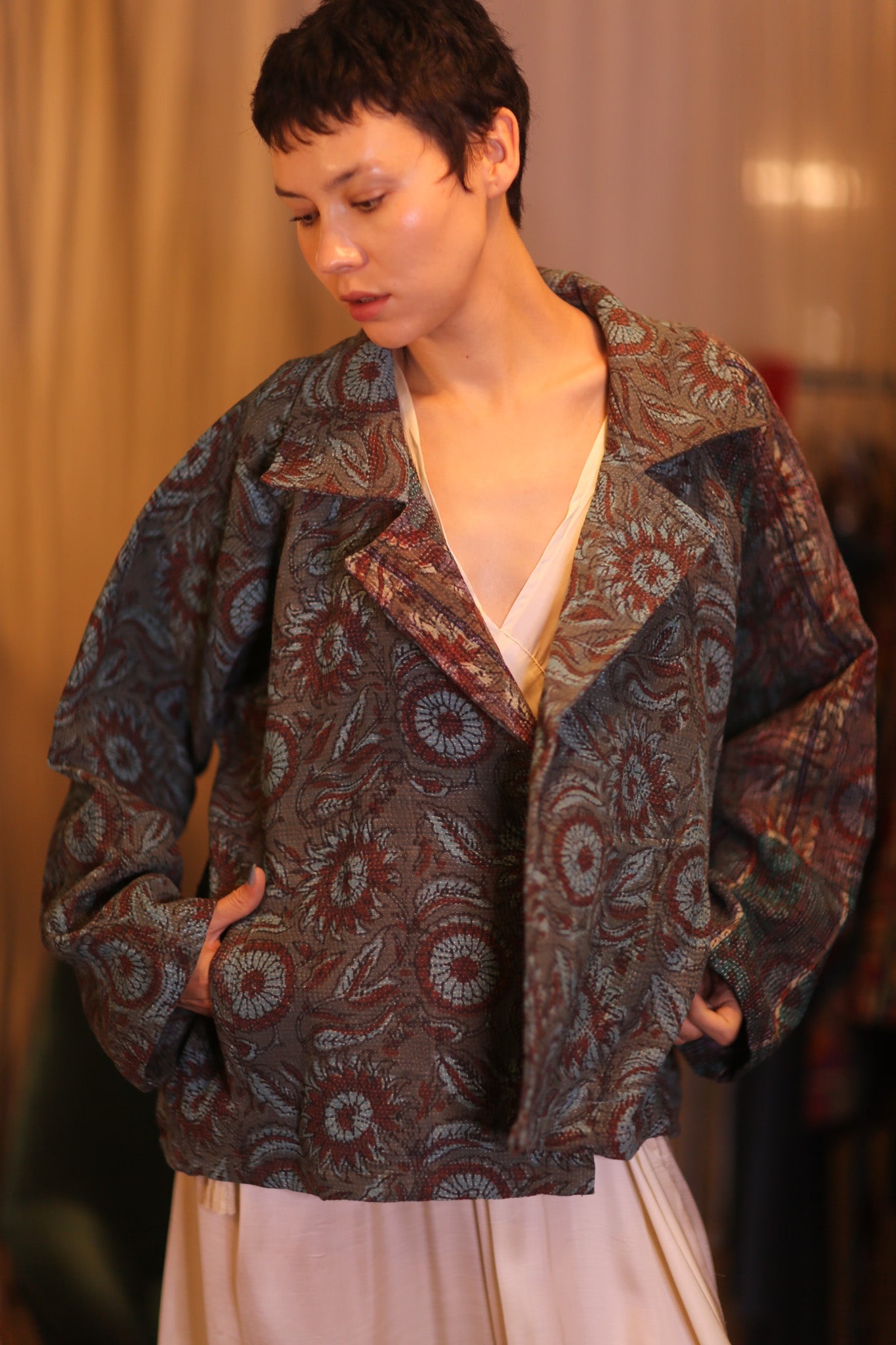 HAND BLOCKED KANTHA JACKET DAUNG