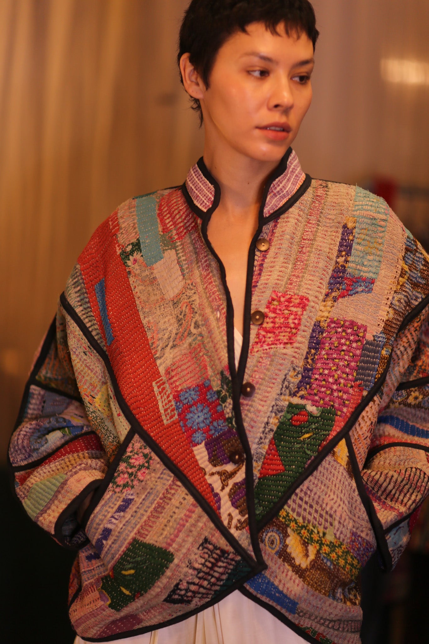 PATCHWORK PATTERN KANTHA JACKET KALAW