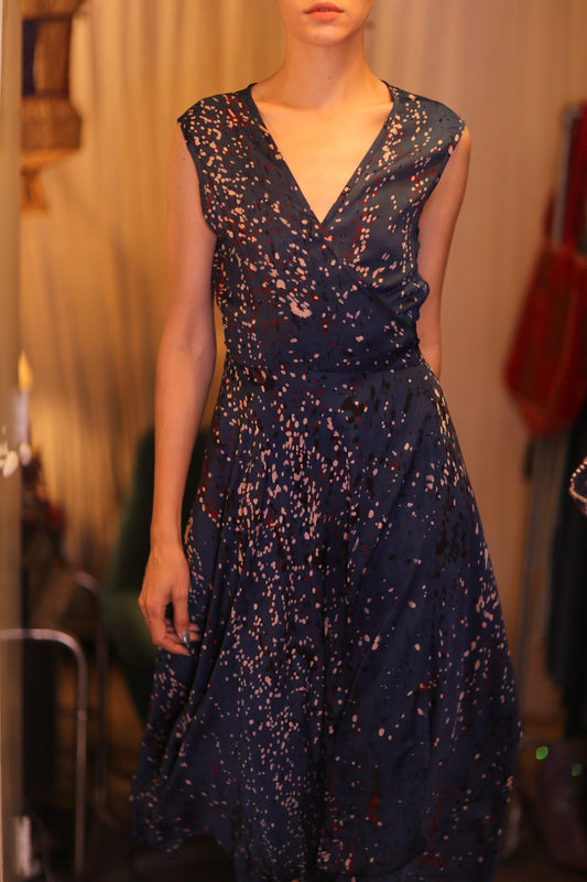 WRAP SILK DRESS GABRIELE SCARLET