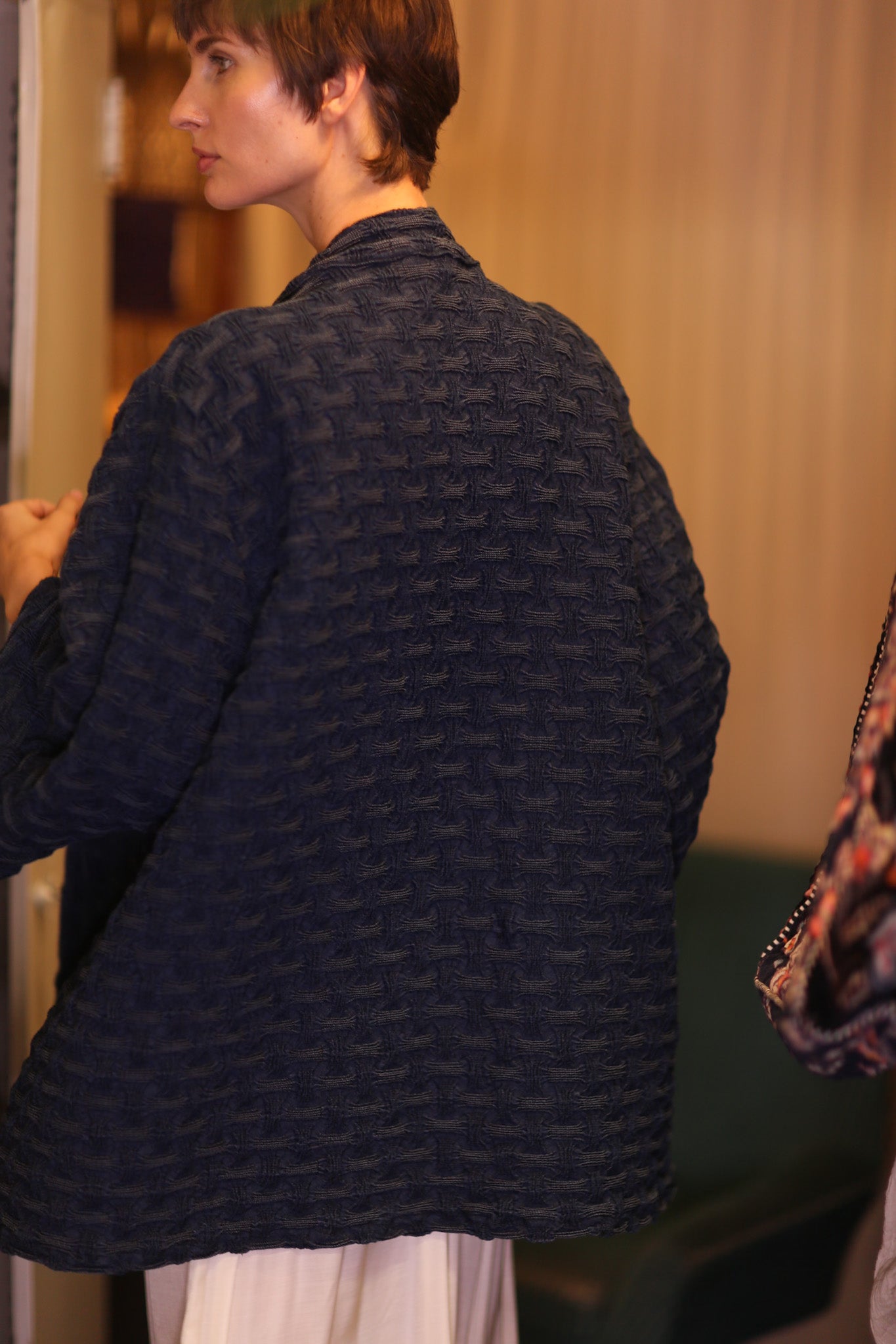 NAVY BLUE JAPANESE PREMIUM DENIM SHORT KIMONO HTAYAN