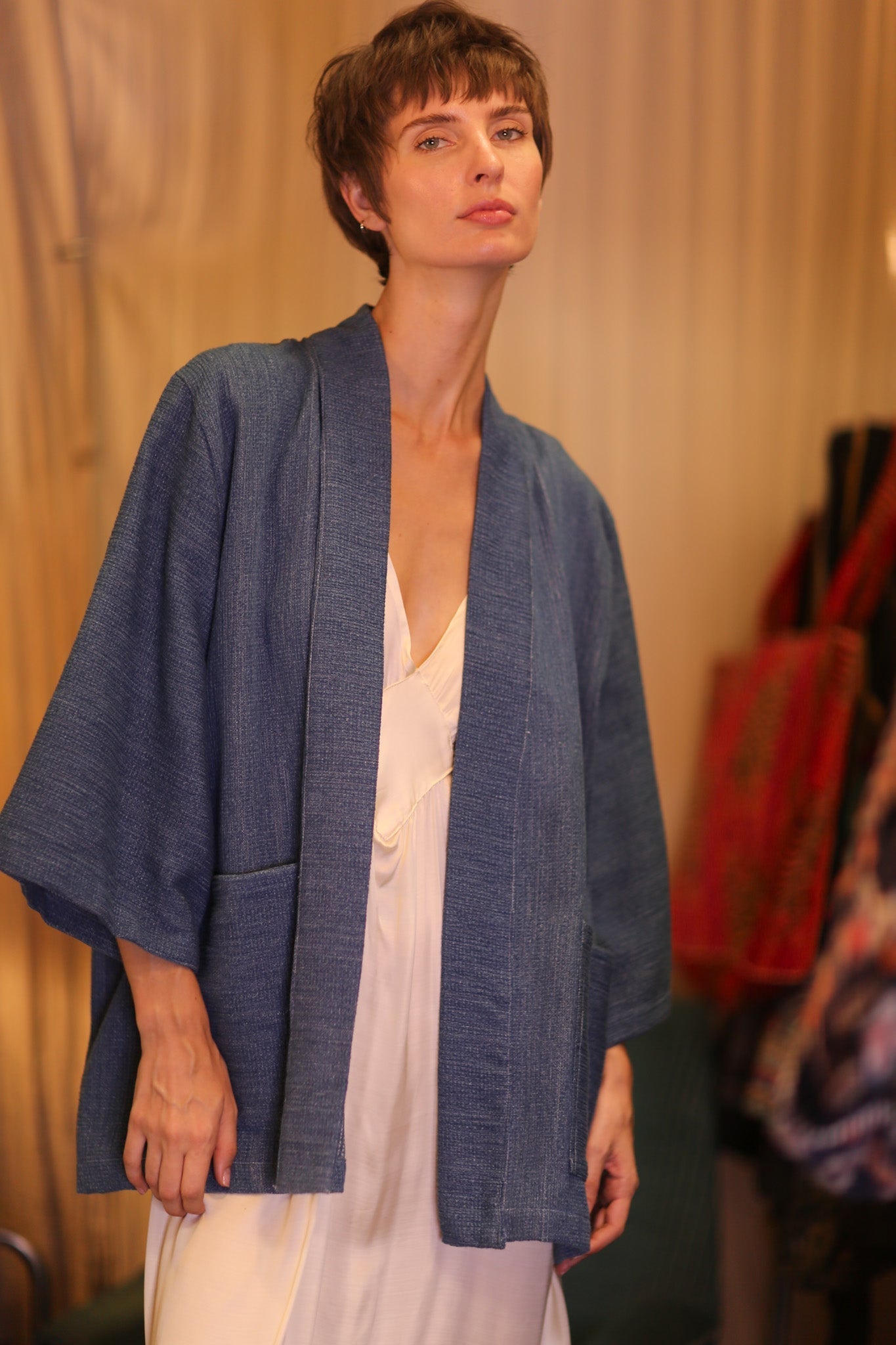 PREMIUM JAPANESE SHORT DENIM KIMONO KYAUNGCHIT