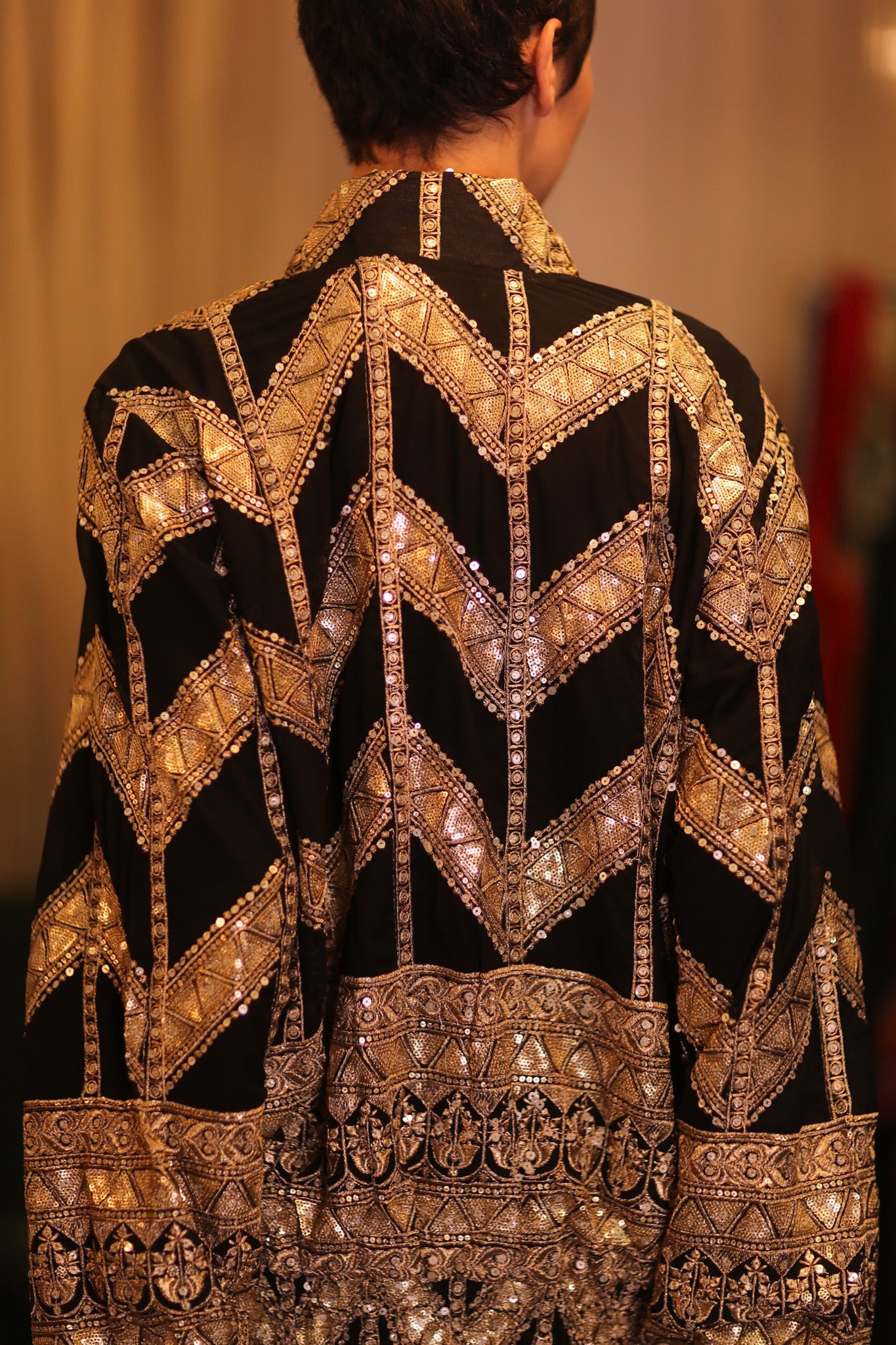 OVERSIZED EMBROIDERED SILK BOMBER JACKET WONMIN